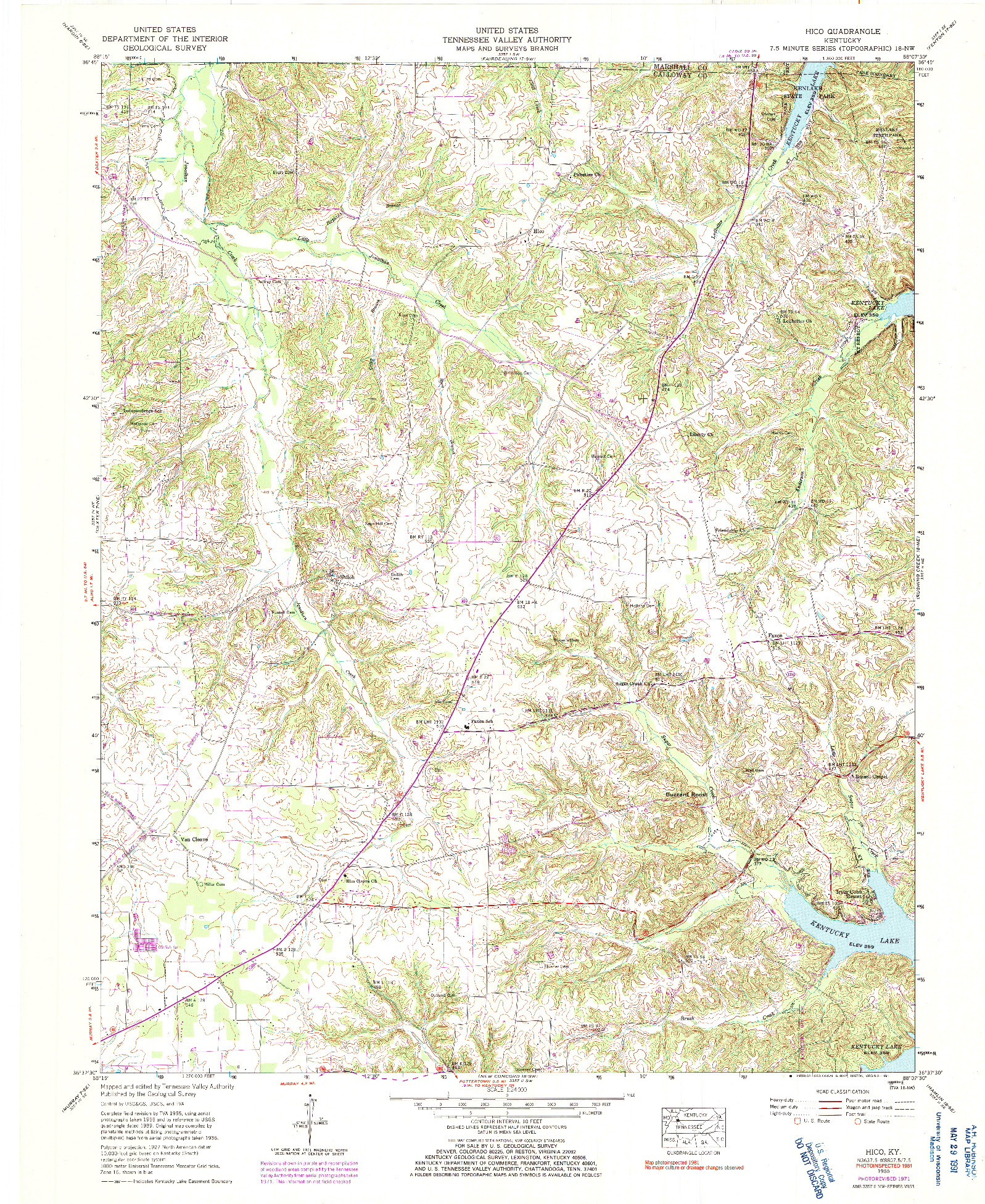 USGS 1:24000-SCALE QUADRANGLE FOR HICO, KY 1955