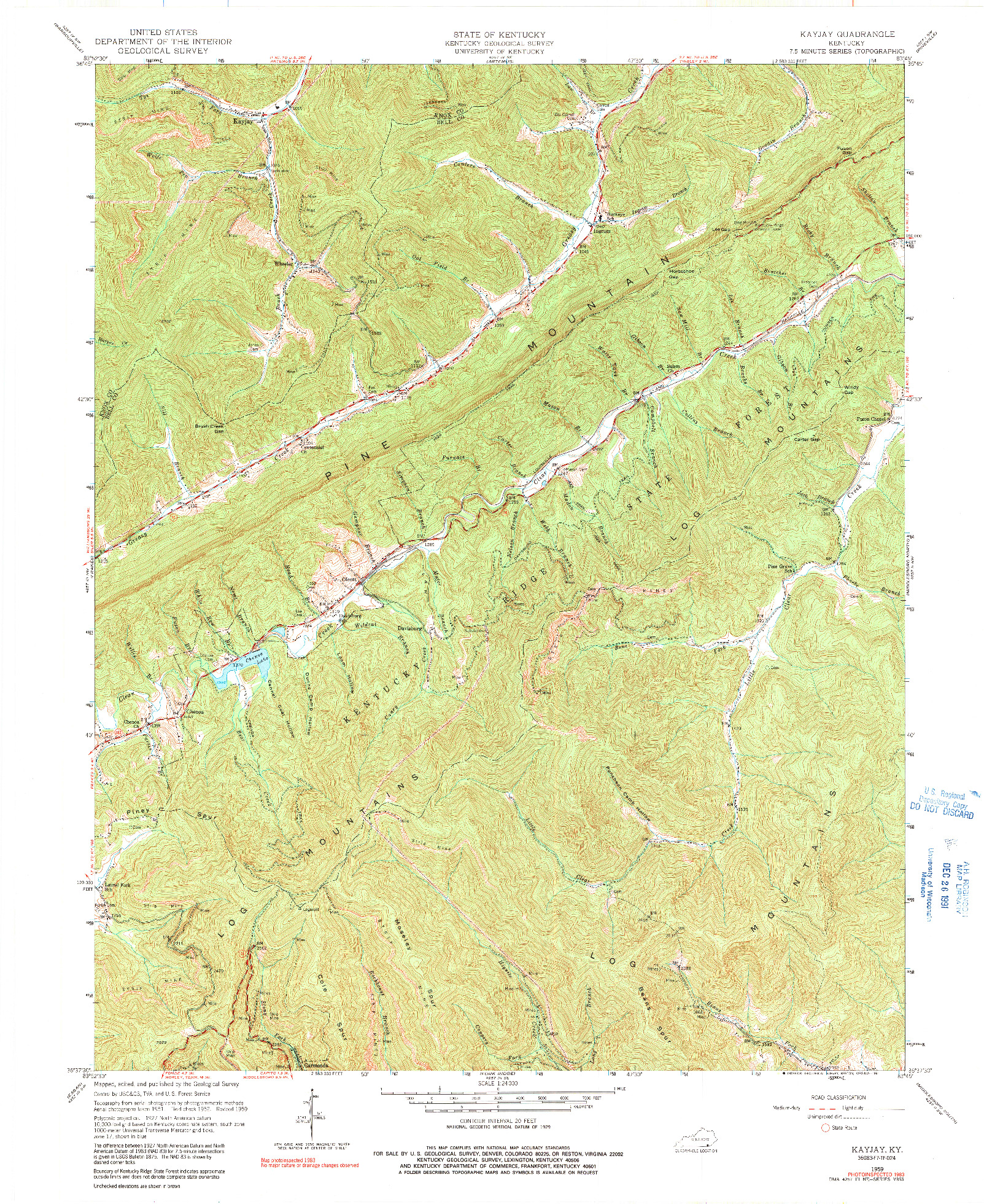 USGS 1:24000-SCALE QUADRANGLE FOR KAYJAY, KY 1959