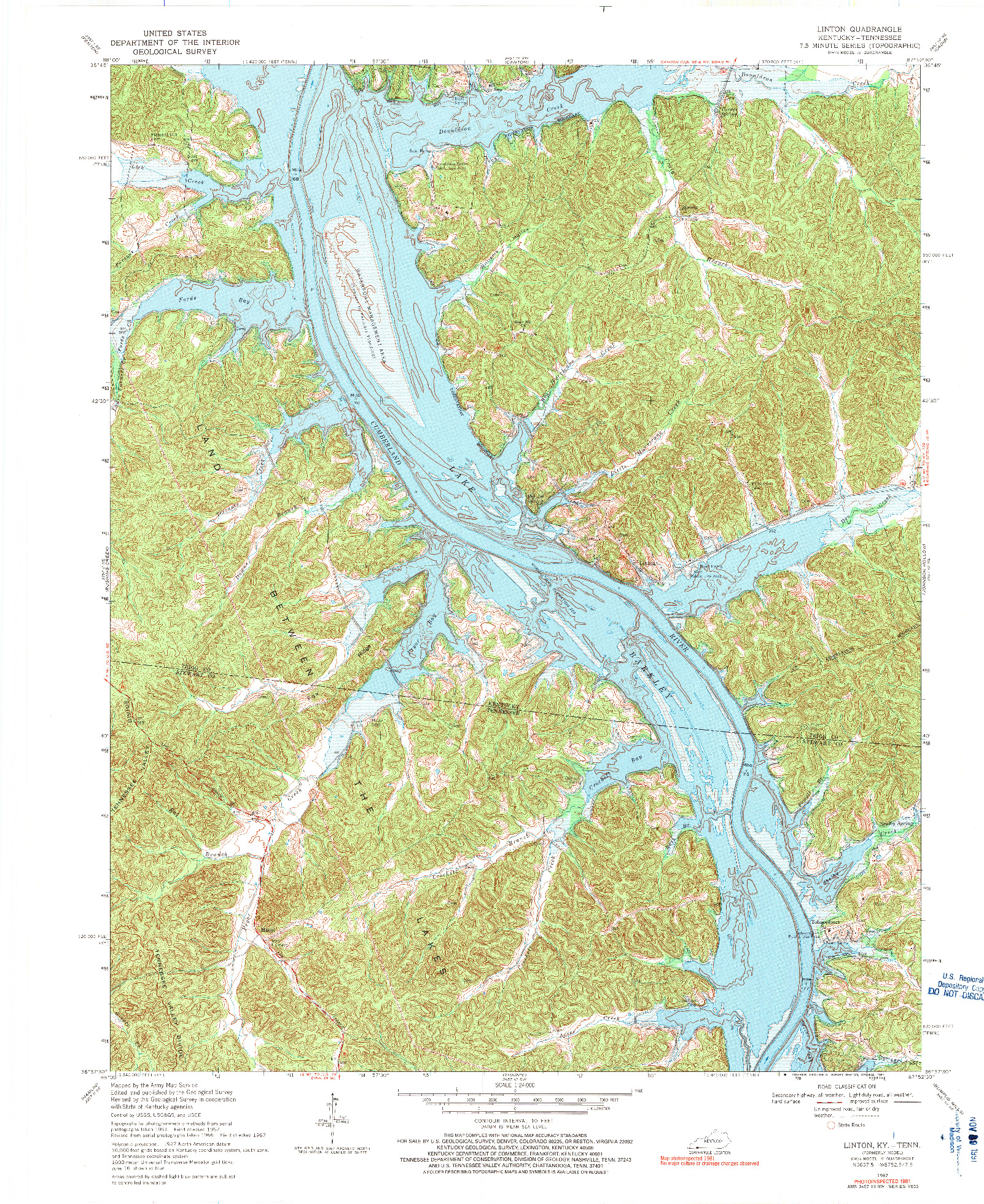 USGS 1:24000-SCALE QUADRANGLE FOR LINTON, KY 1967