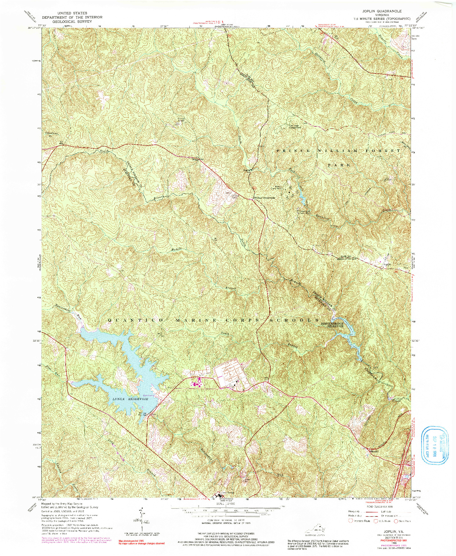 USGS 1:24000-SCALE QUADRANGLE FOR JOPLIN, VA 1966