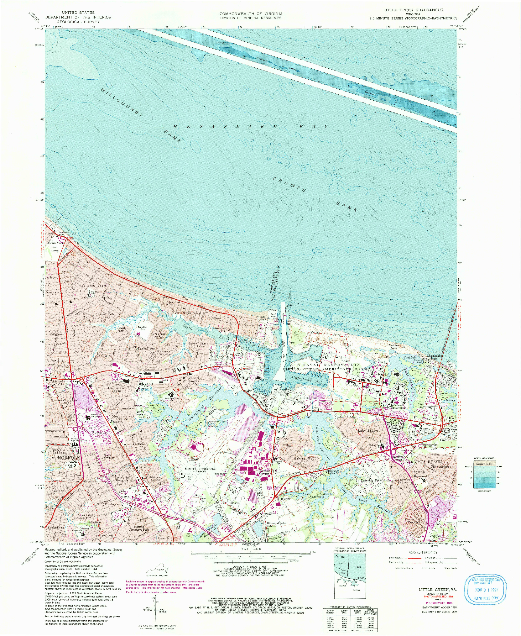 USGS 1:24000-SCALE QUADRANGLE FOR LITTLE CREEK, VA 1964