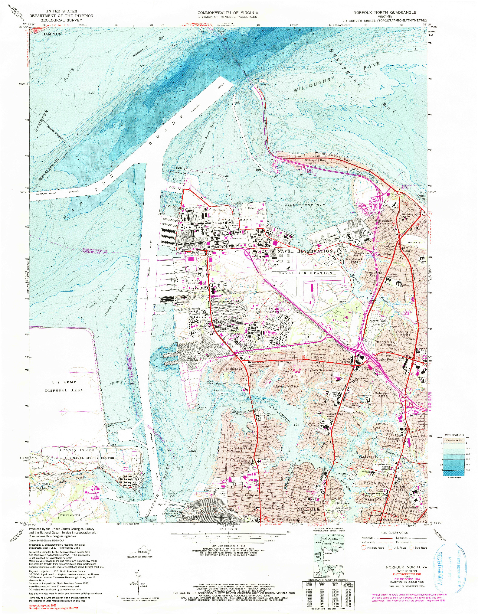 USGS 1:24000-SCALE QUADRANGLE FOR NORFOLK NORTH, VA 1965