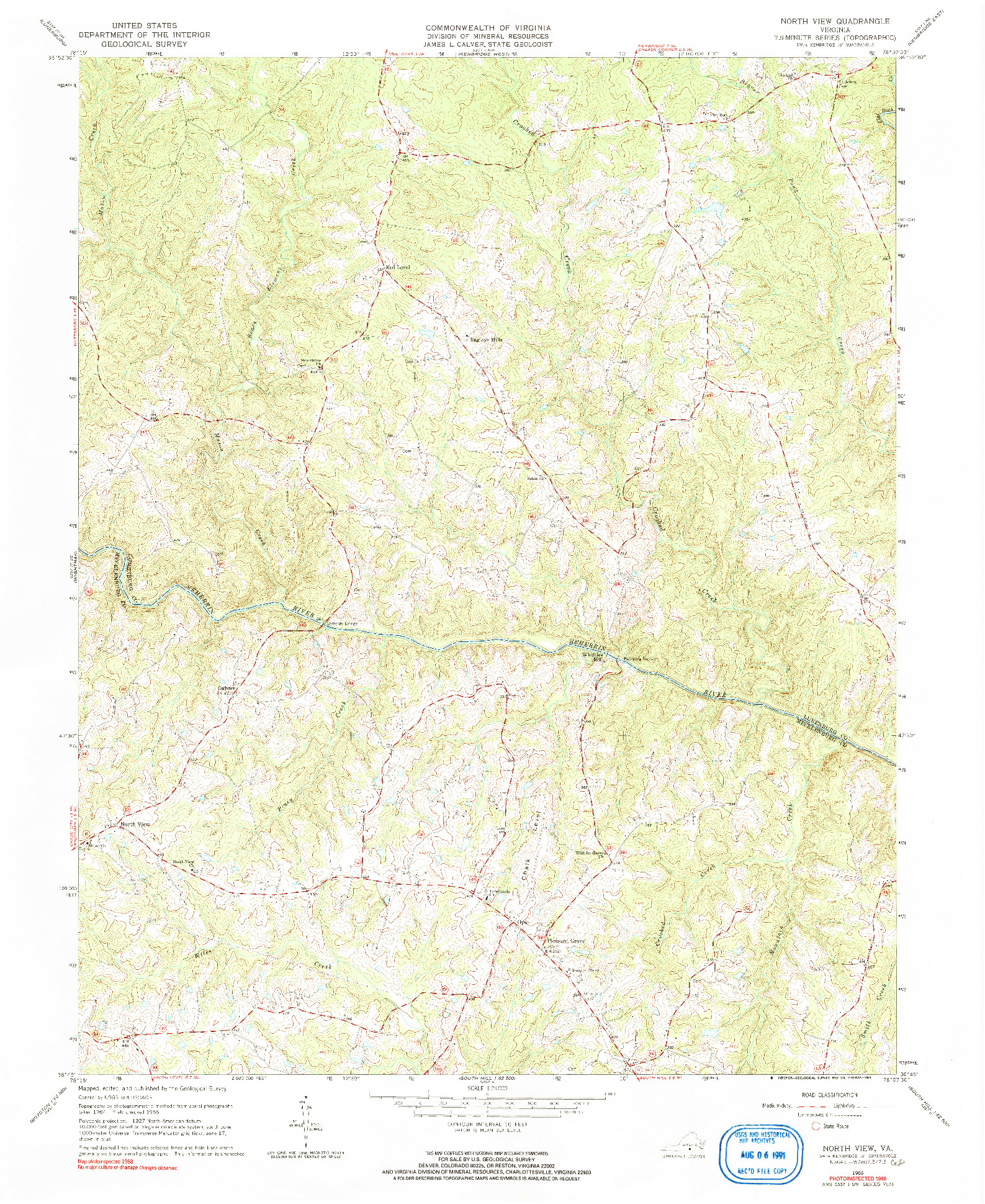 USGS 1:24000-SCALE QUADRANGLE FOR NORTH VIEW, VA 1966