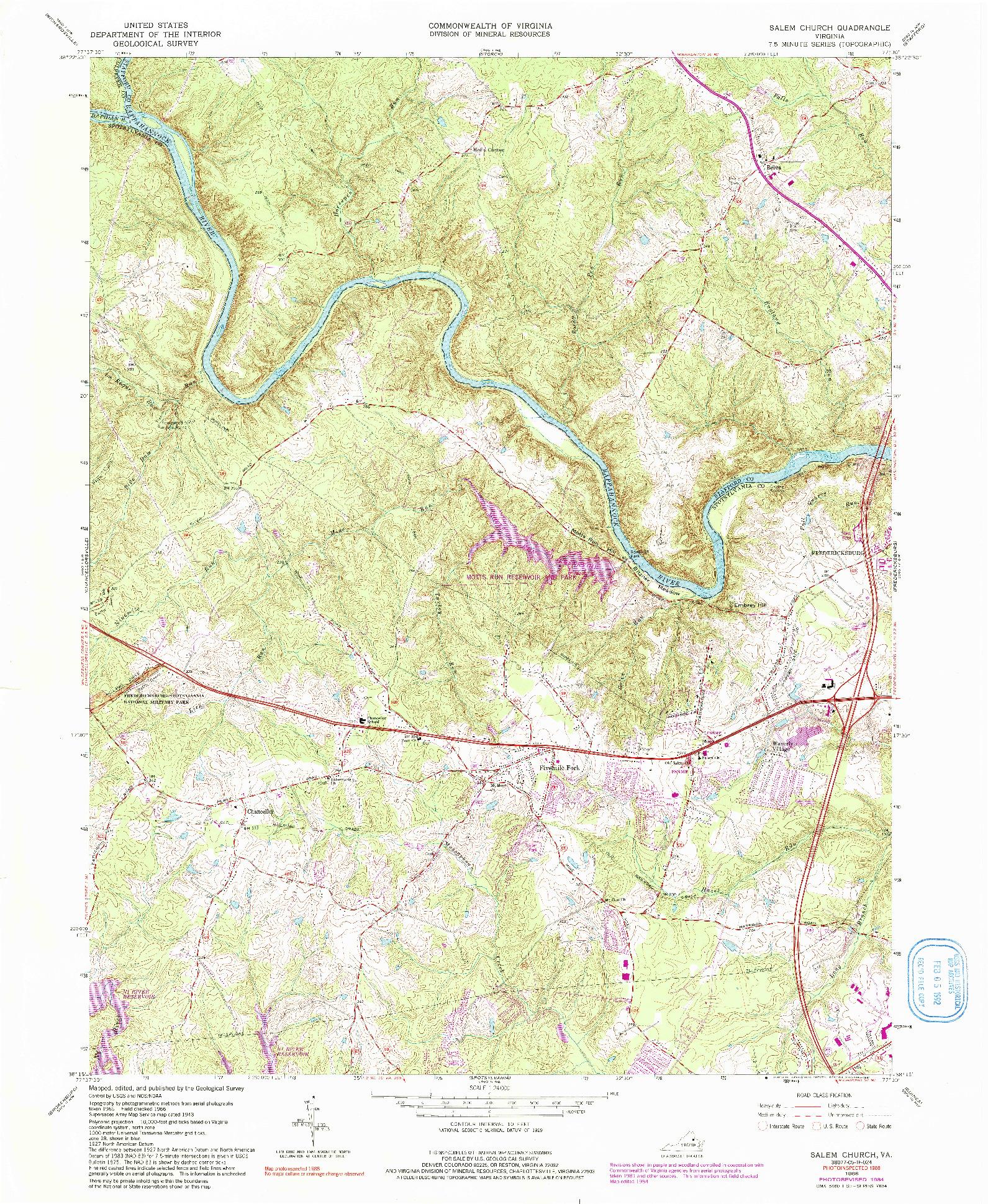 USGS 1:24000-SCALE QUADRANGLE FOR SALEM CHURCH, VA 1966