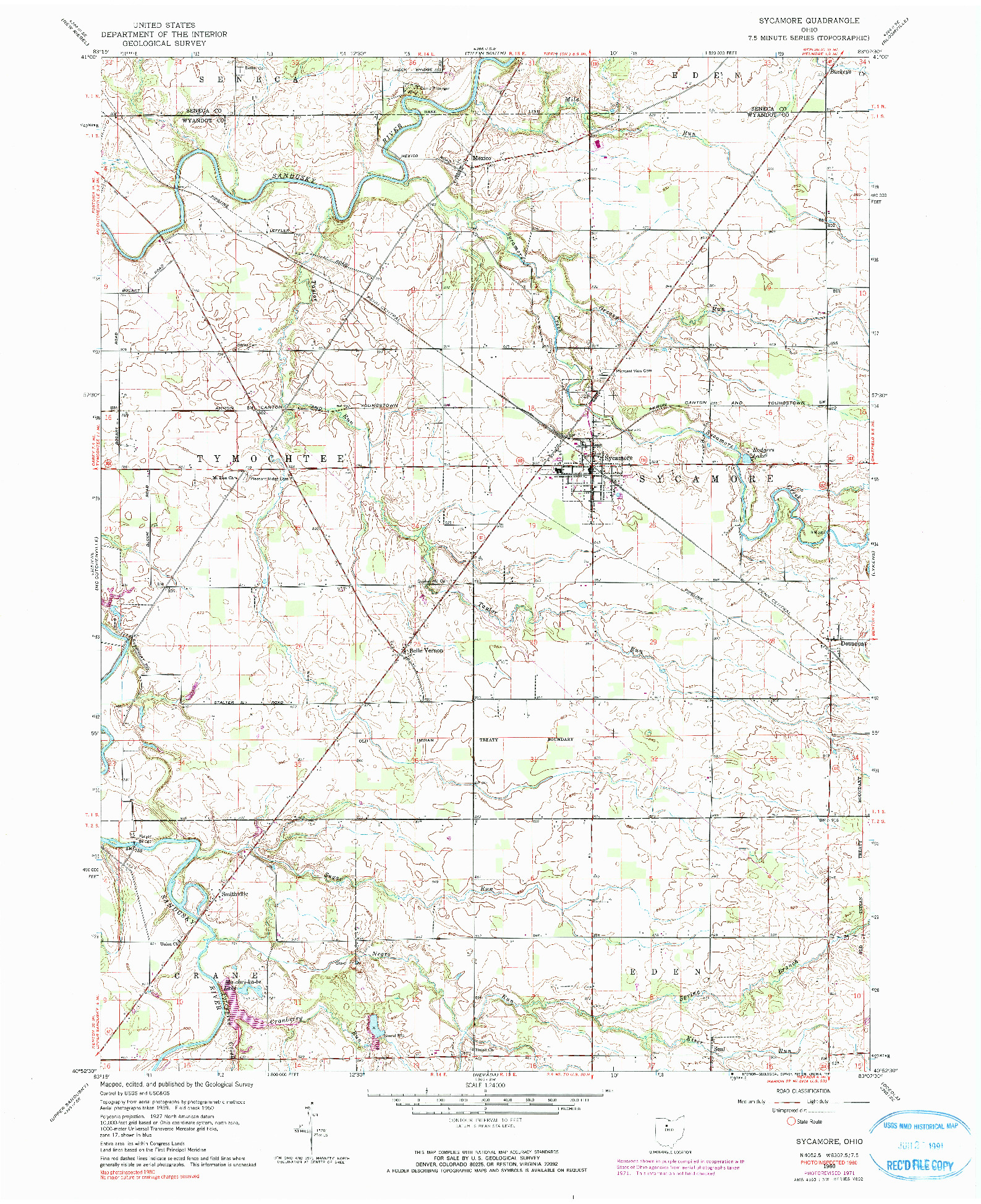 USGS 1:24000-SCALE QUADRANGLE FOR SYCAMORE, OH 1960