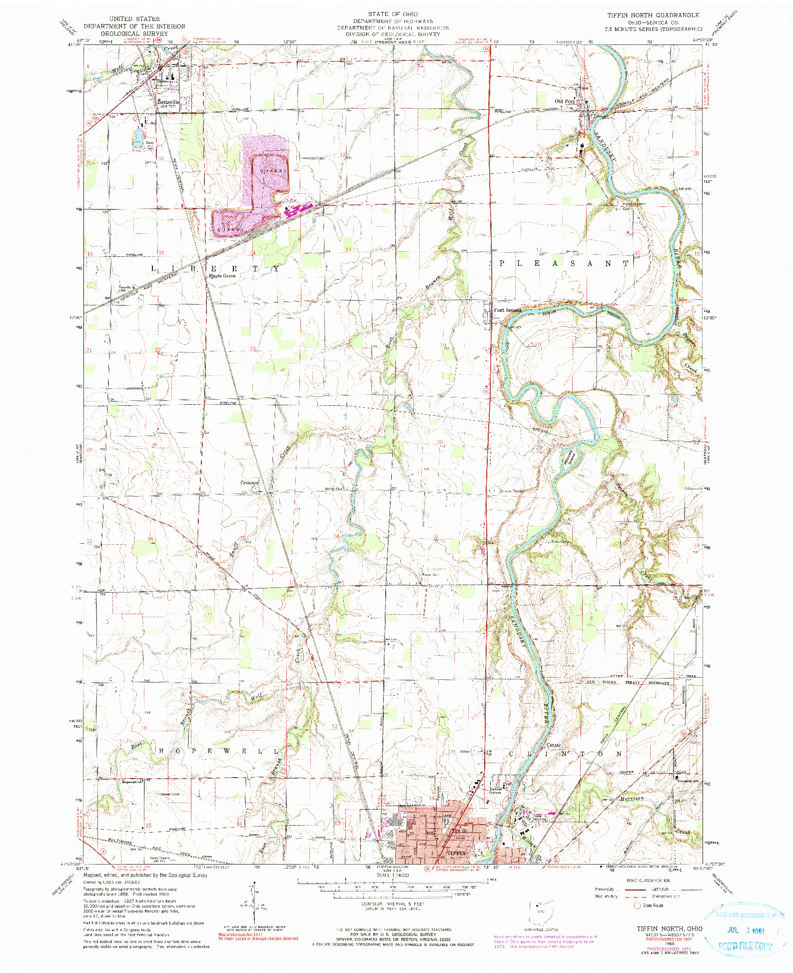 USGS 1:24000-SCALE QUADRANGLE FOR TIFFIN NORTH, OH 1960