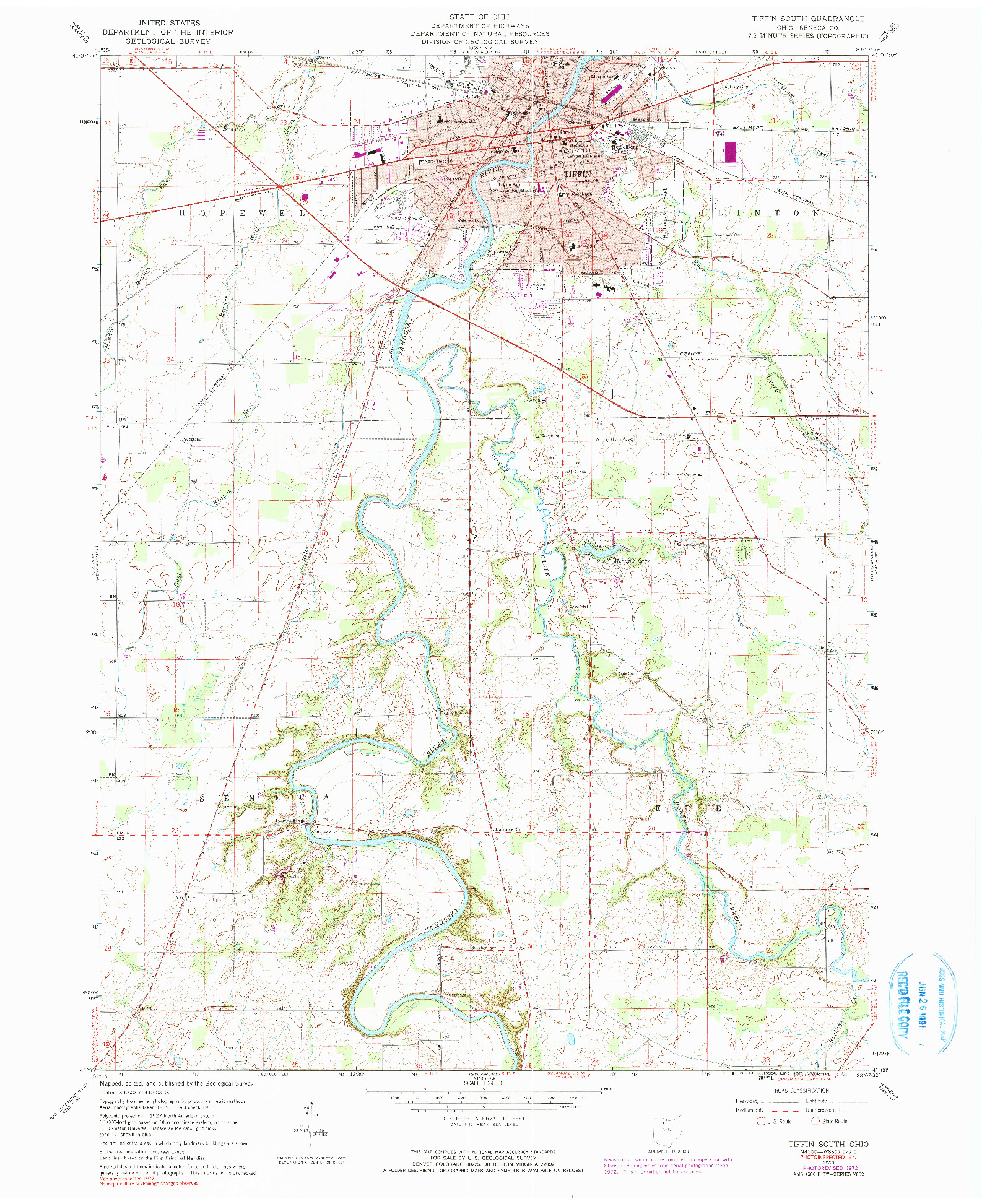 USGS 1:24000-SCALE QUADRANGLE FOR TIFFIN SOUTH, OH 1960