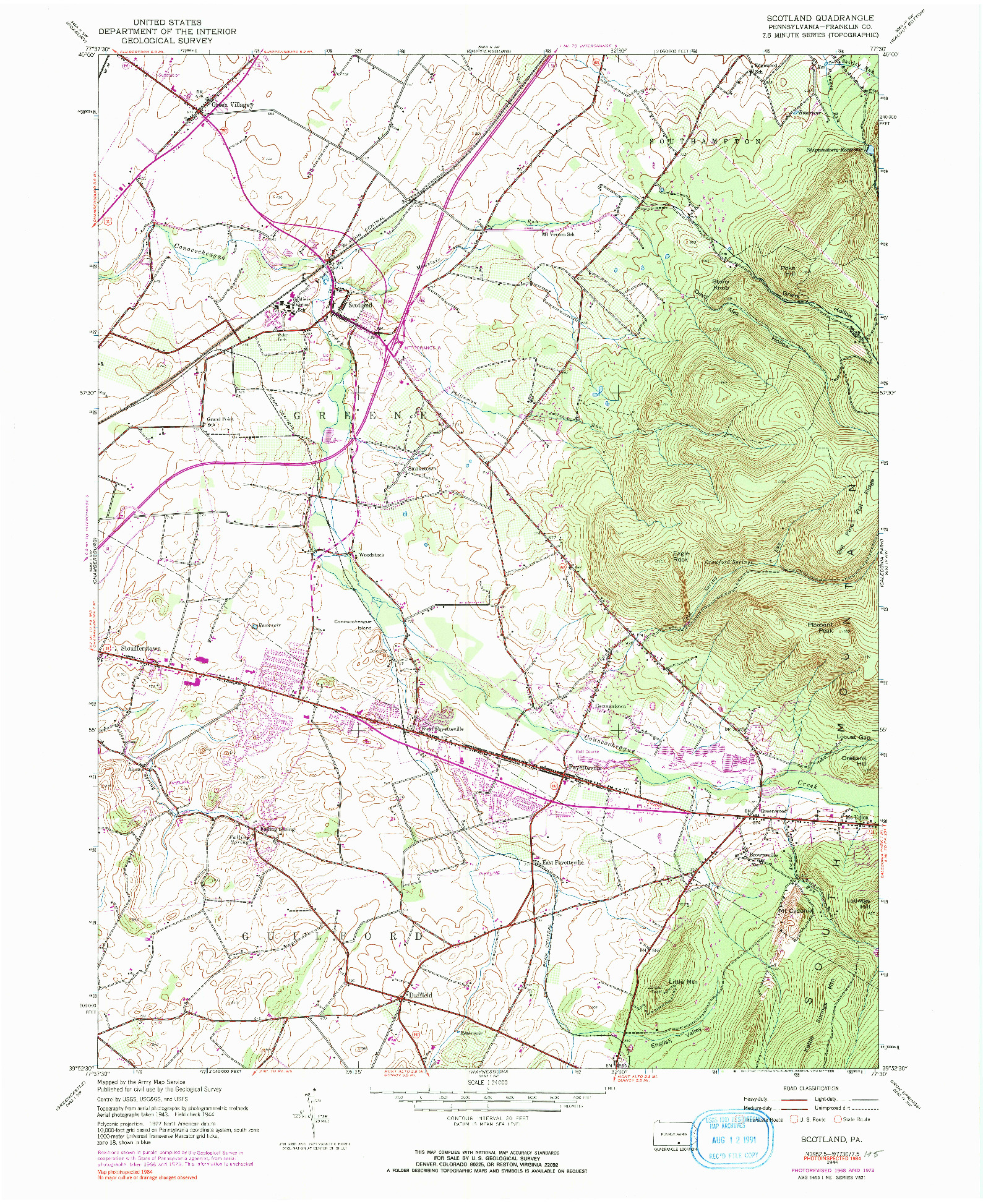 USGS 1:24000-SCALE QUADRANGLE FOR SCOTLAND, PA 1944