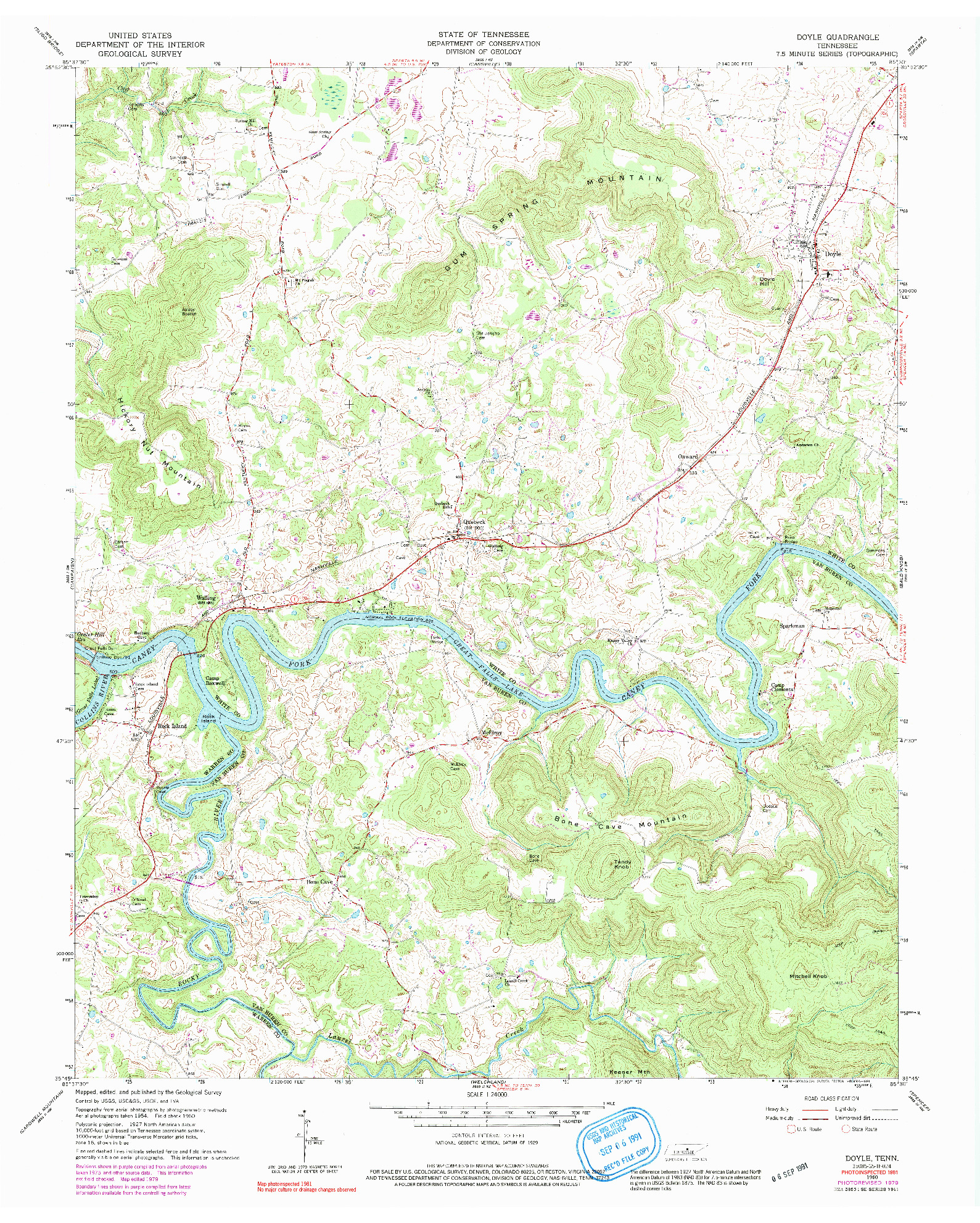 USGS 1:24000-SCALE QUADRANGLE FOR DOYLE, TN 1960