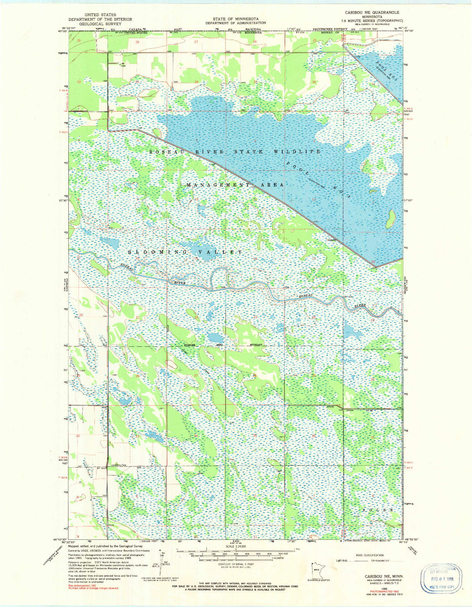 USGS 1:24000-SCALE QUADRANGLE FOR CARIBOU NE, MN 1966