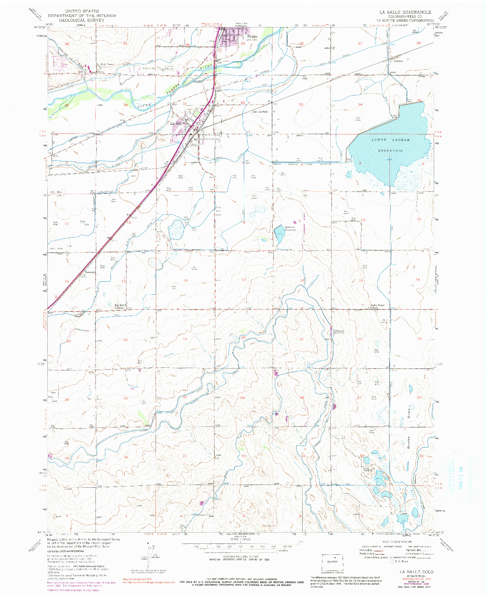 USGS 1:24000-SCALE QUADRANGLE FOR LA SALLE, CO 1950