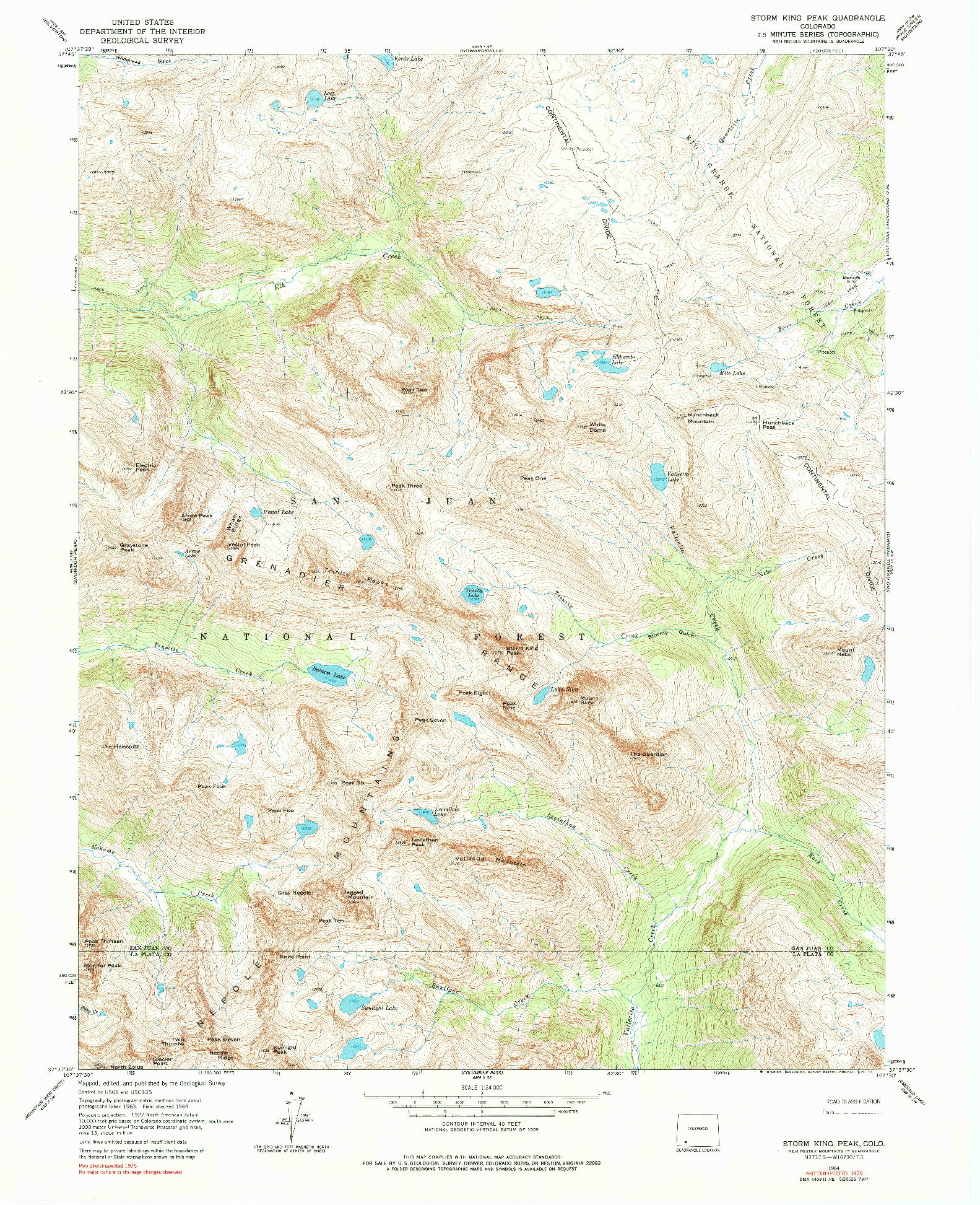 USGS 1:24000-SCALE QUADRANGLE FOR STORM KING PEAK, CO 1964