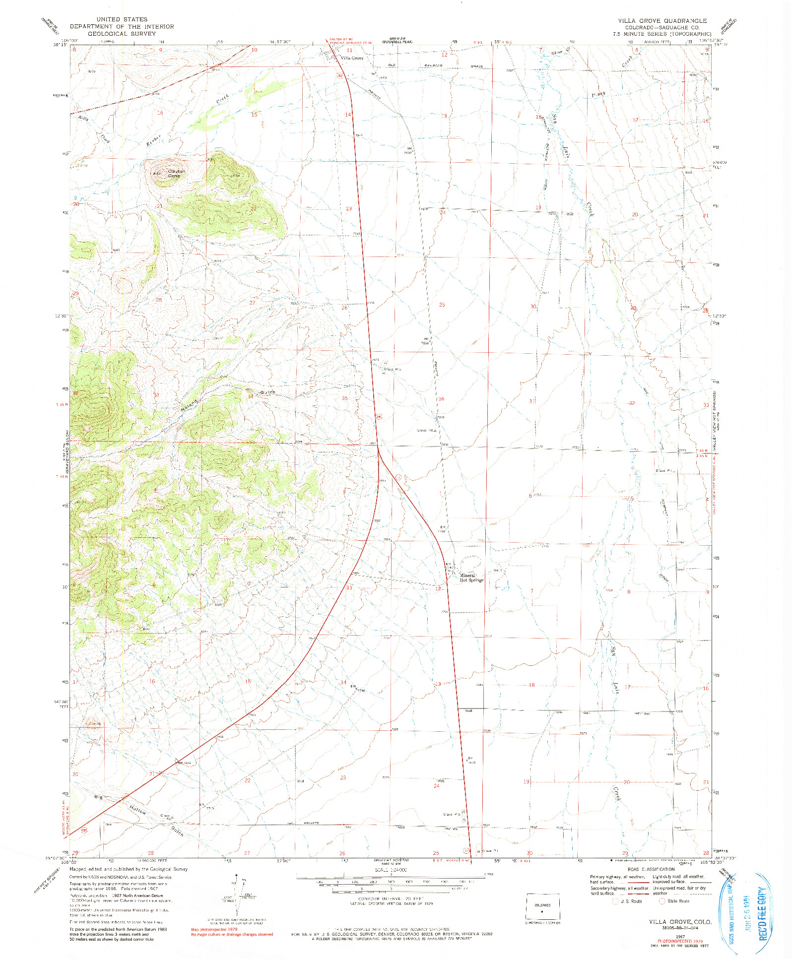 USGS 1:24000-SCALE QUADRANGLE FOR VILLA GROVE, CO 1967