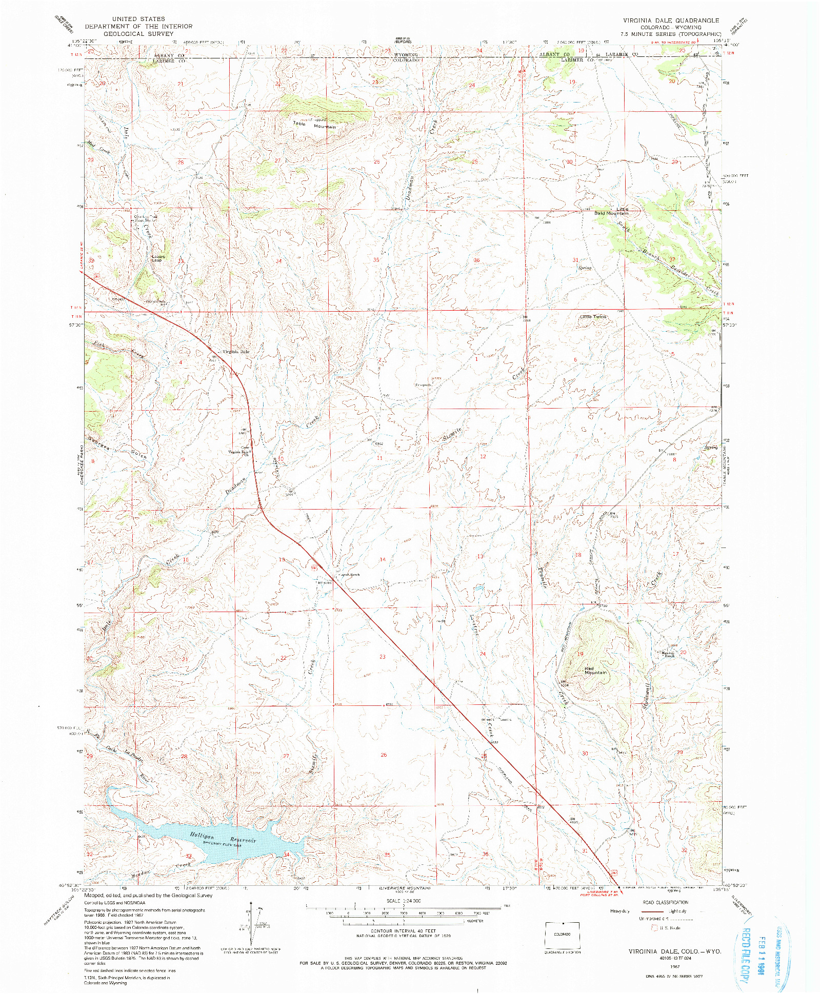 USGS 1:24000-SCALE QUADRANGLE FOR VIRGINIA DALE, CO 1967