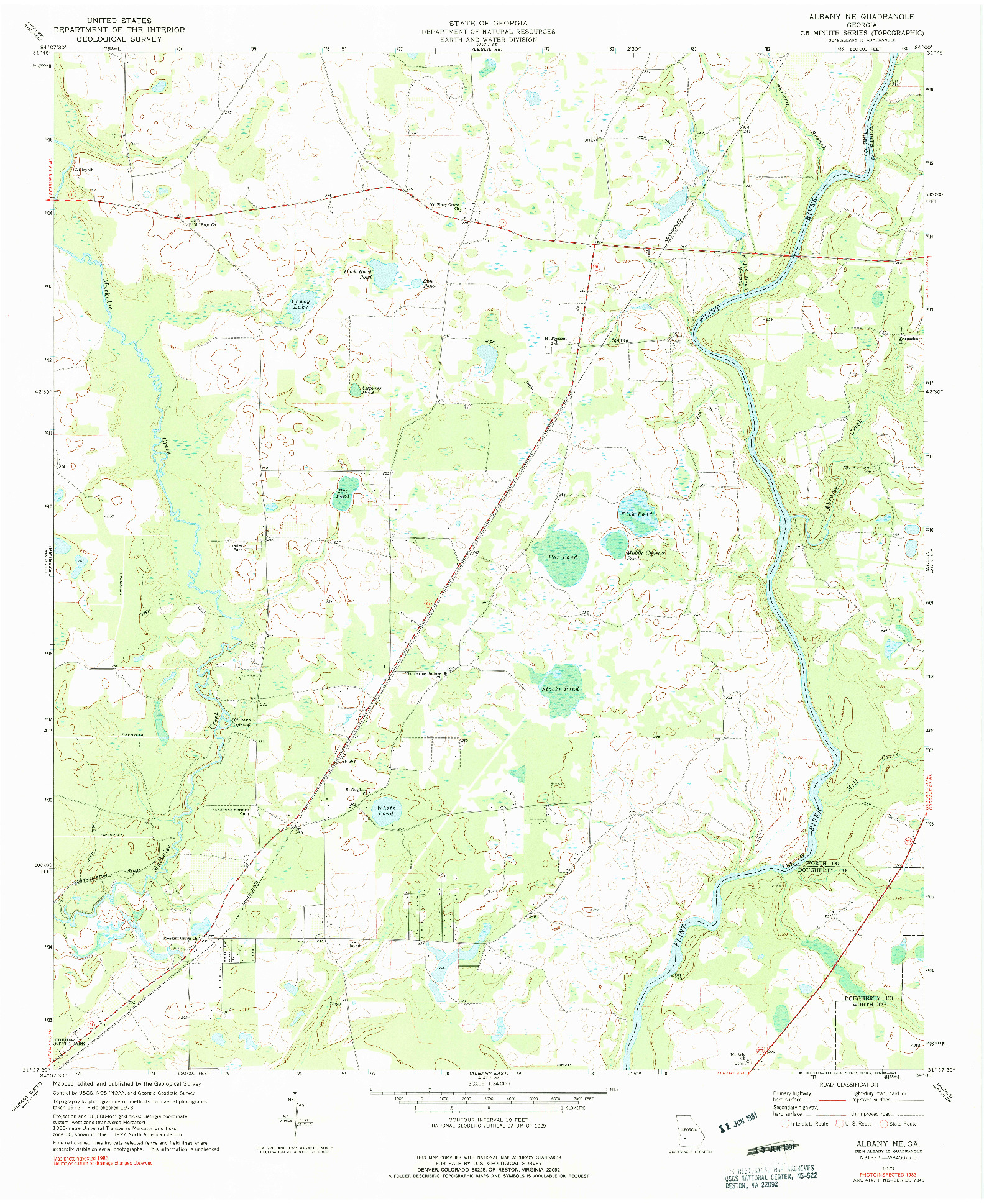 USGS 1:24000-SCALE QUADRANGLE FOR ALBANY NE, GA 1973