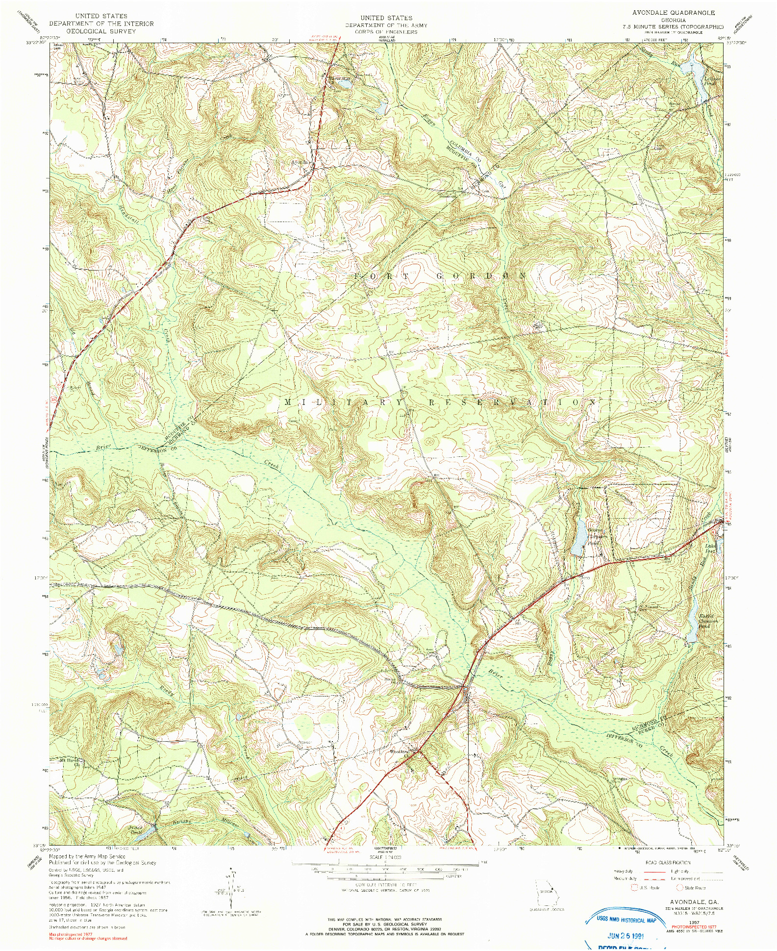 USGS 1:24000-SCALE QUADRANGLE FOR AVONDALE, GA 1957