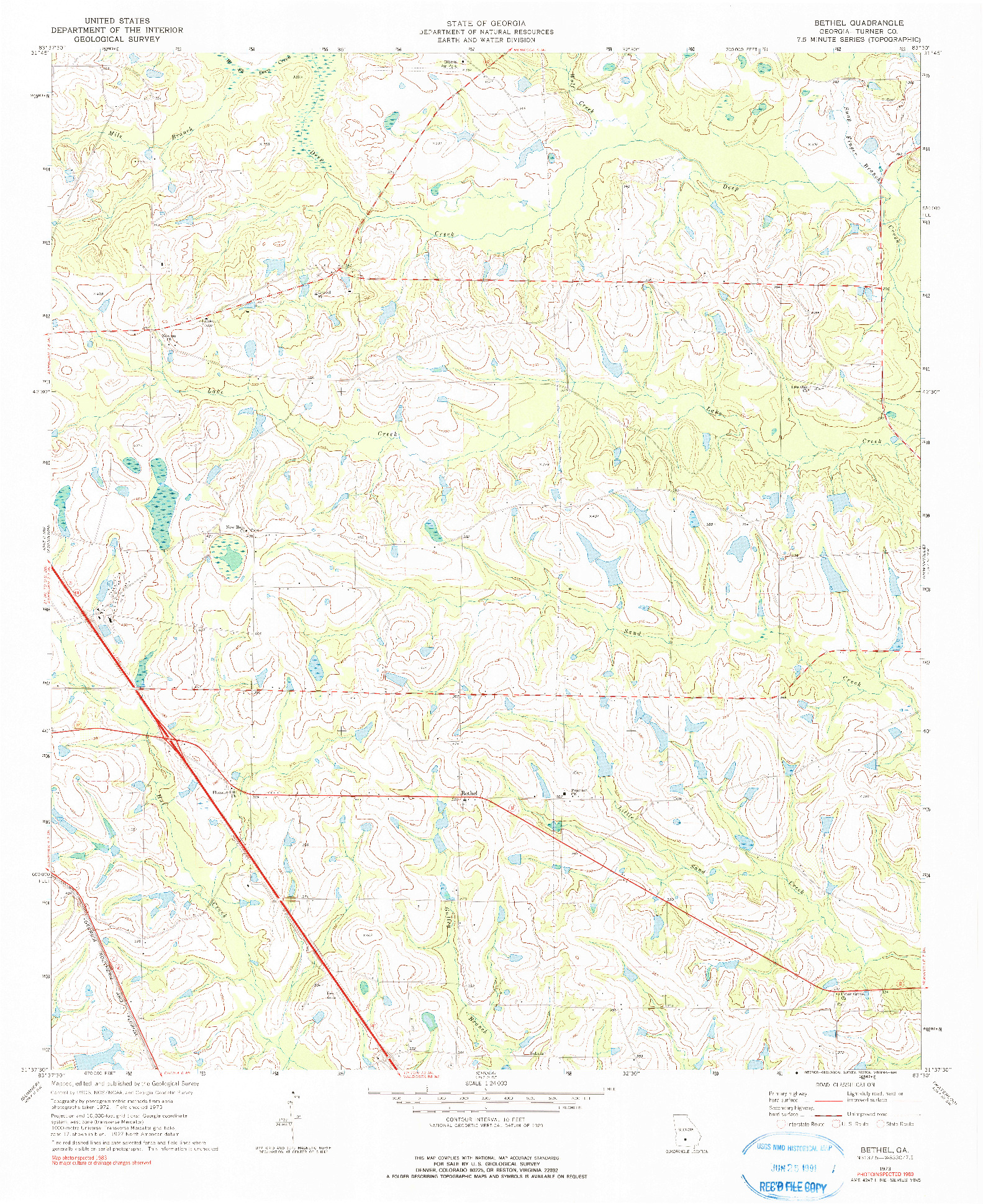 USGS 1:24000-SCALE QUADRANGLE FOR BETHEL, GA 1973