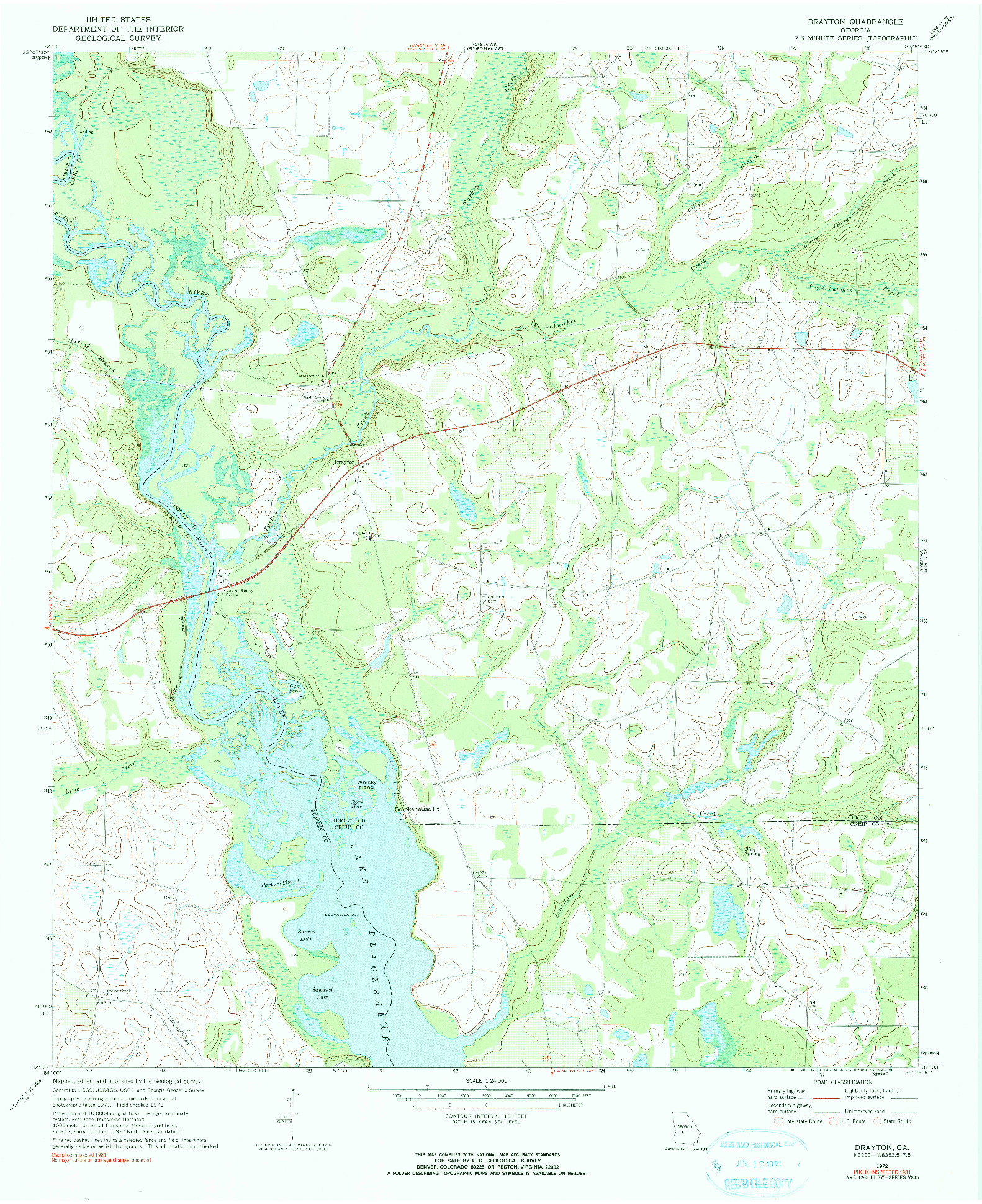 USGS 1:24000-SCALE QUADRANGLE FOR DRAYTON, GA 1972