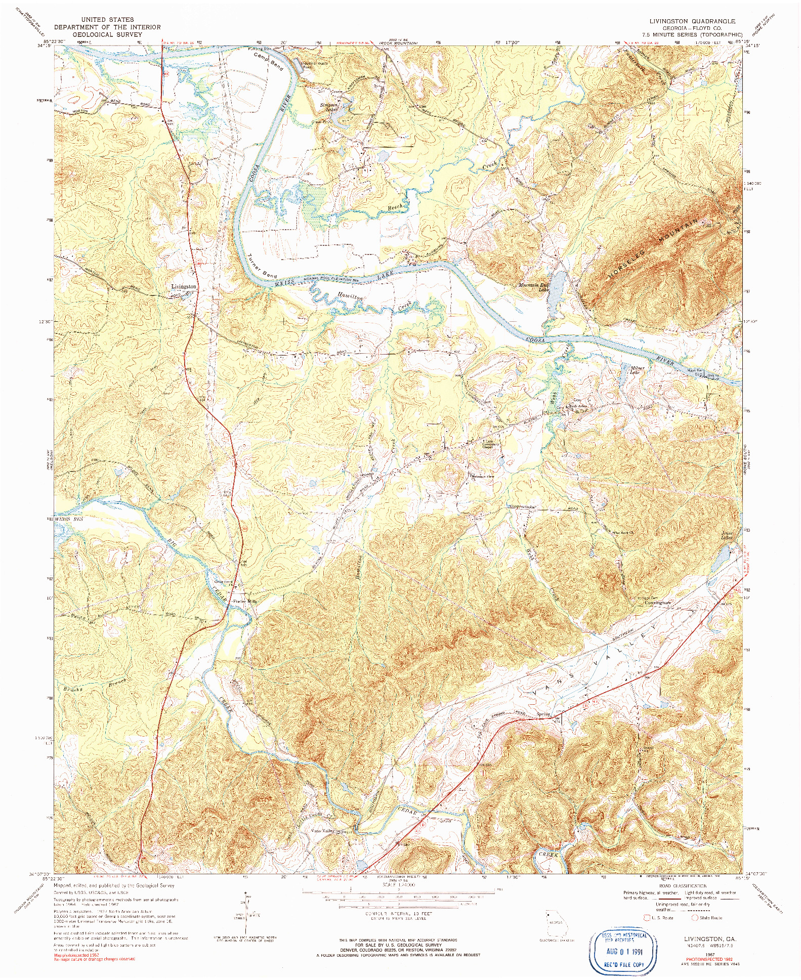 USGS 1:24000-SCALE QUADRANGLE FOR LIVINGSTON, GA 1967