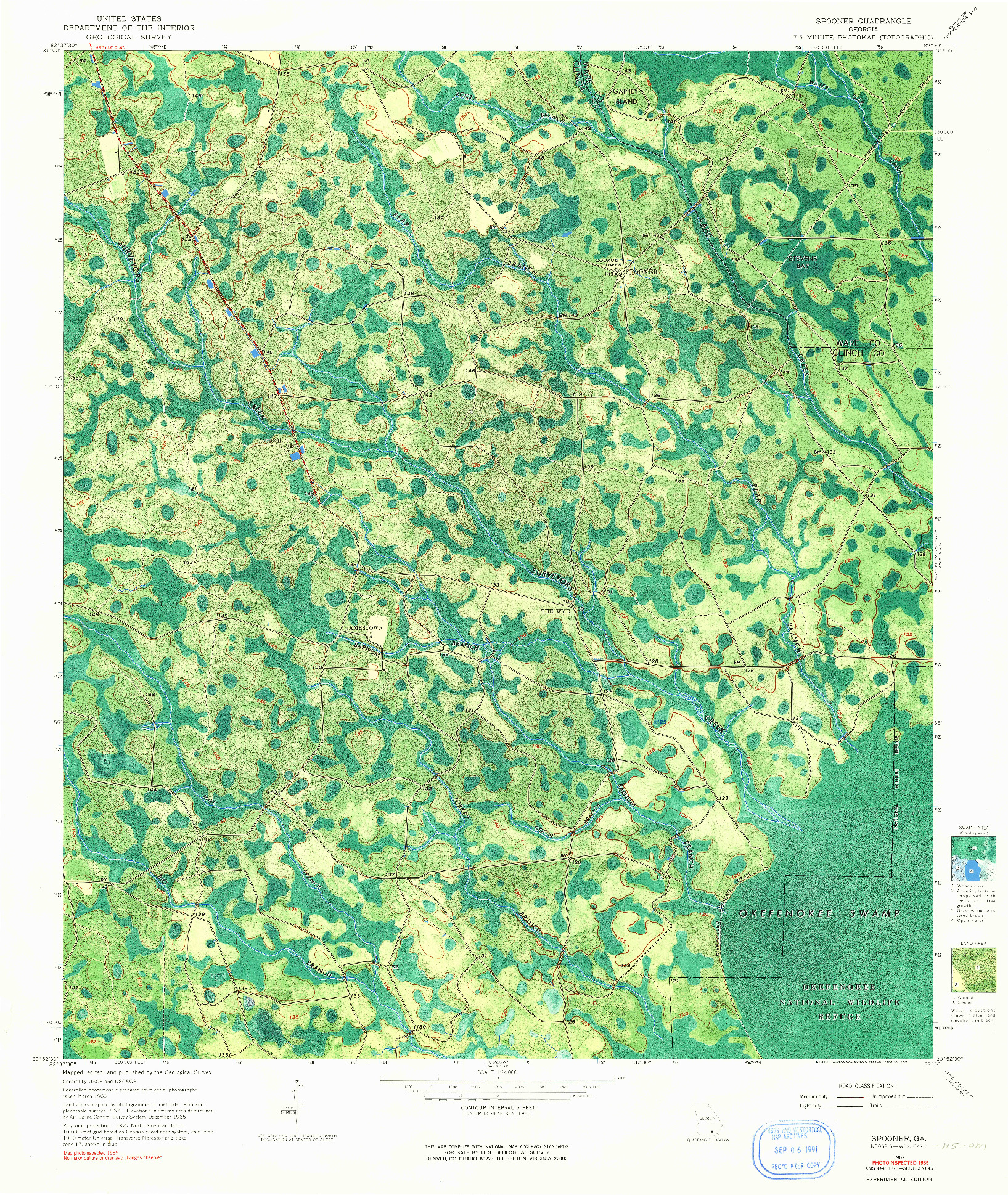 USGS 1:24000-SCALE QUADRANGLE FOR SPOONER, GA 1967