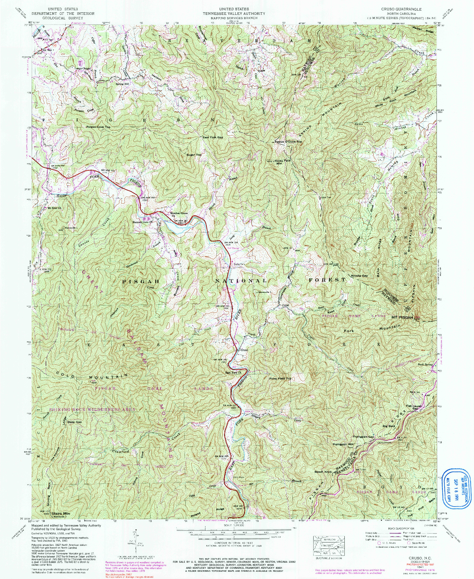 USGS 1:24000-SCALE QUADRANGLE FOR CRUSO, NC 1941