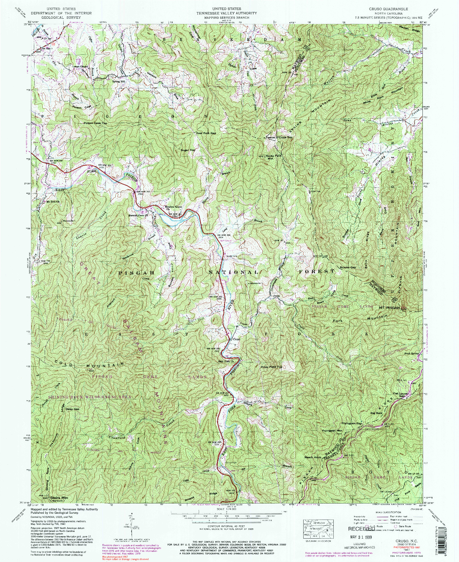 USGS 1:24000-SCALE QUADRANGLE FOR CRUSO, NC 1941