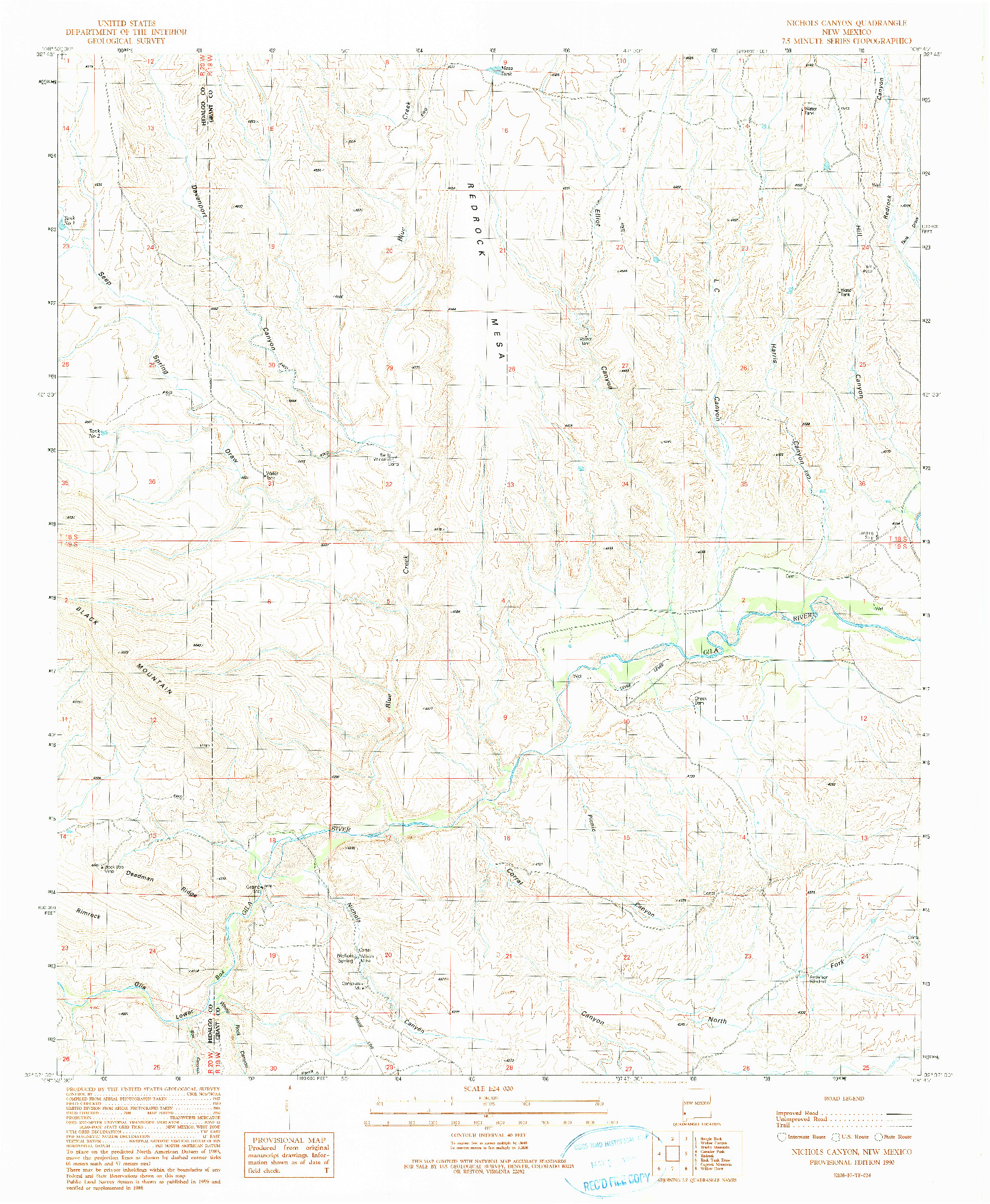 USGS 1:24000-SCALE QUADRANGLE FOR NICHOLS CANYON, NM 1990