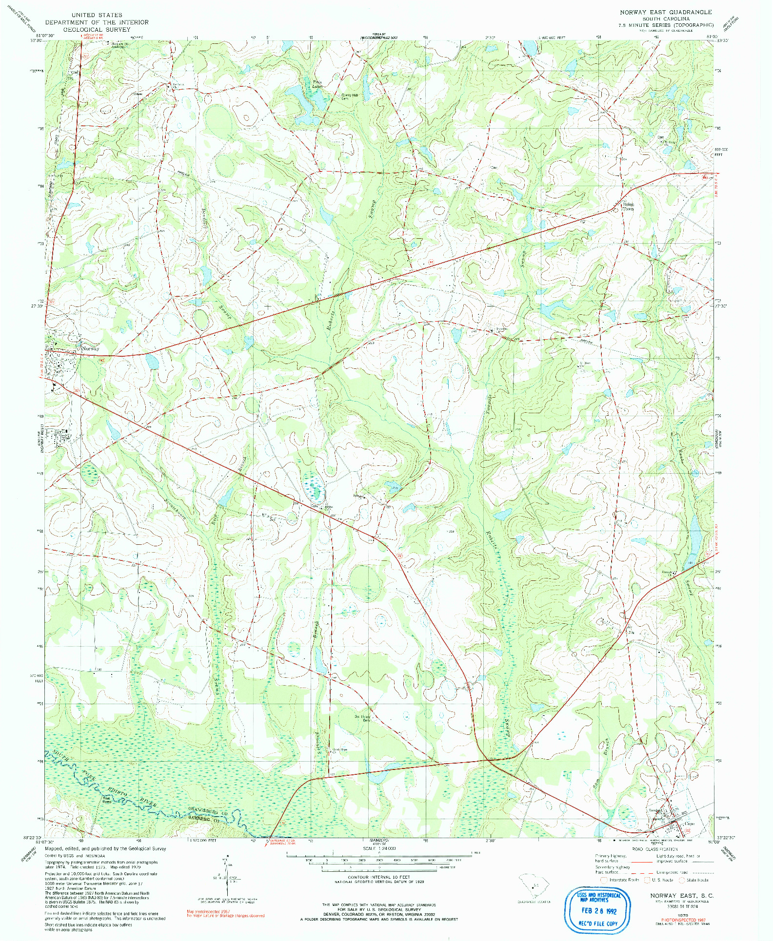 USGS 1:24000-SCALE QUADRANGLE FOR NORWAY EAST, SC 1979