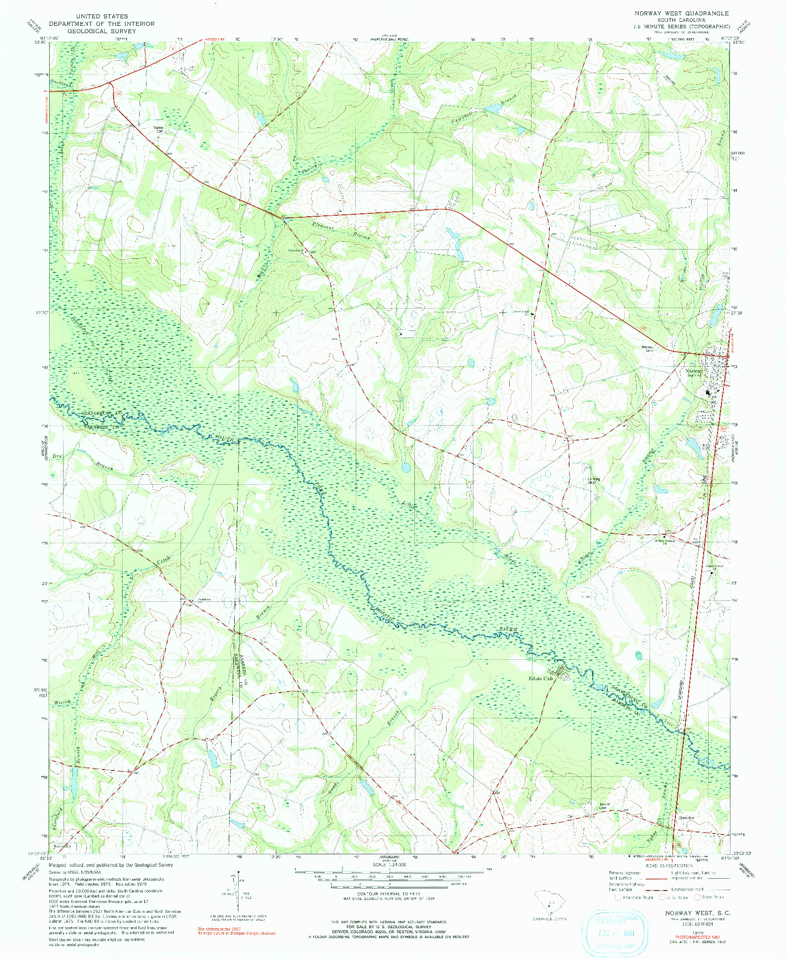 USGS 1:24000-SCALE QUADRANGLE FOR NORWAY WEST, SC 1979