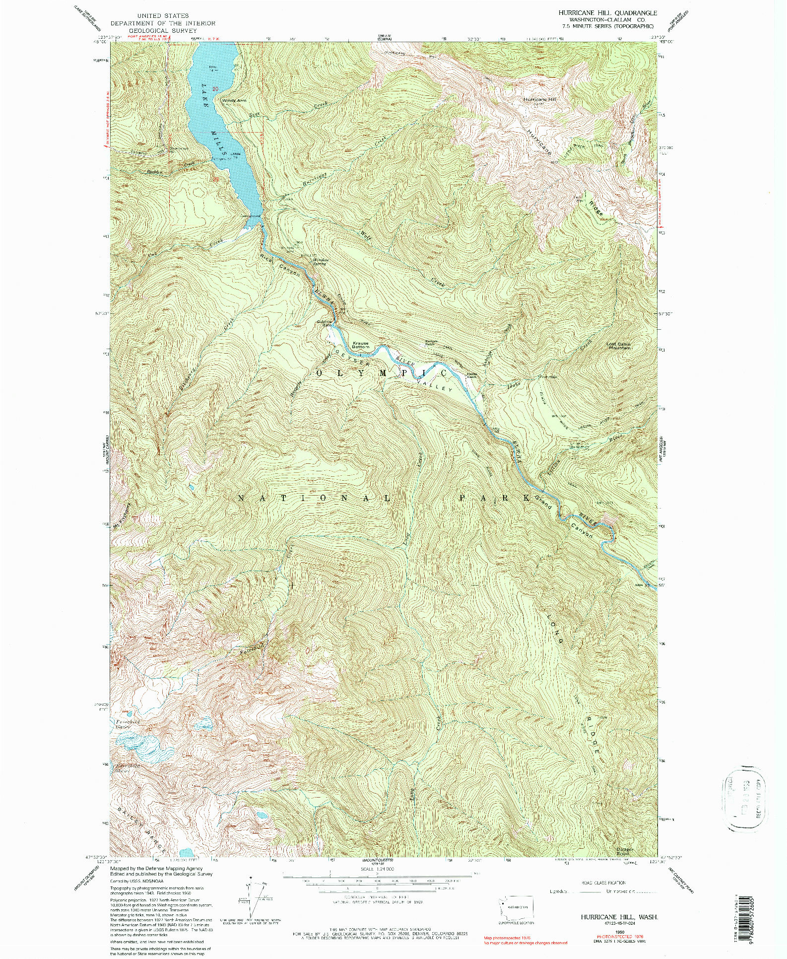 USGS 1:24000-SCALE QUADRANGLE FOR HURRICANE HILL, WA 1950