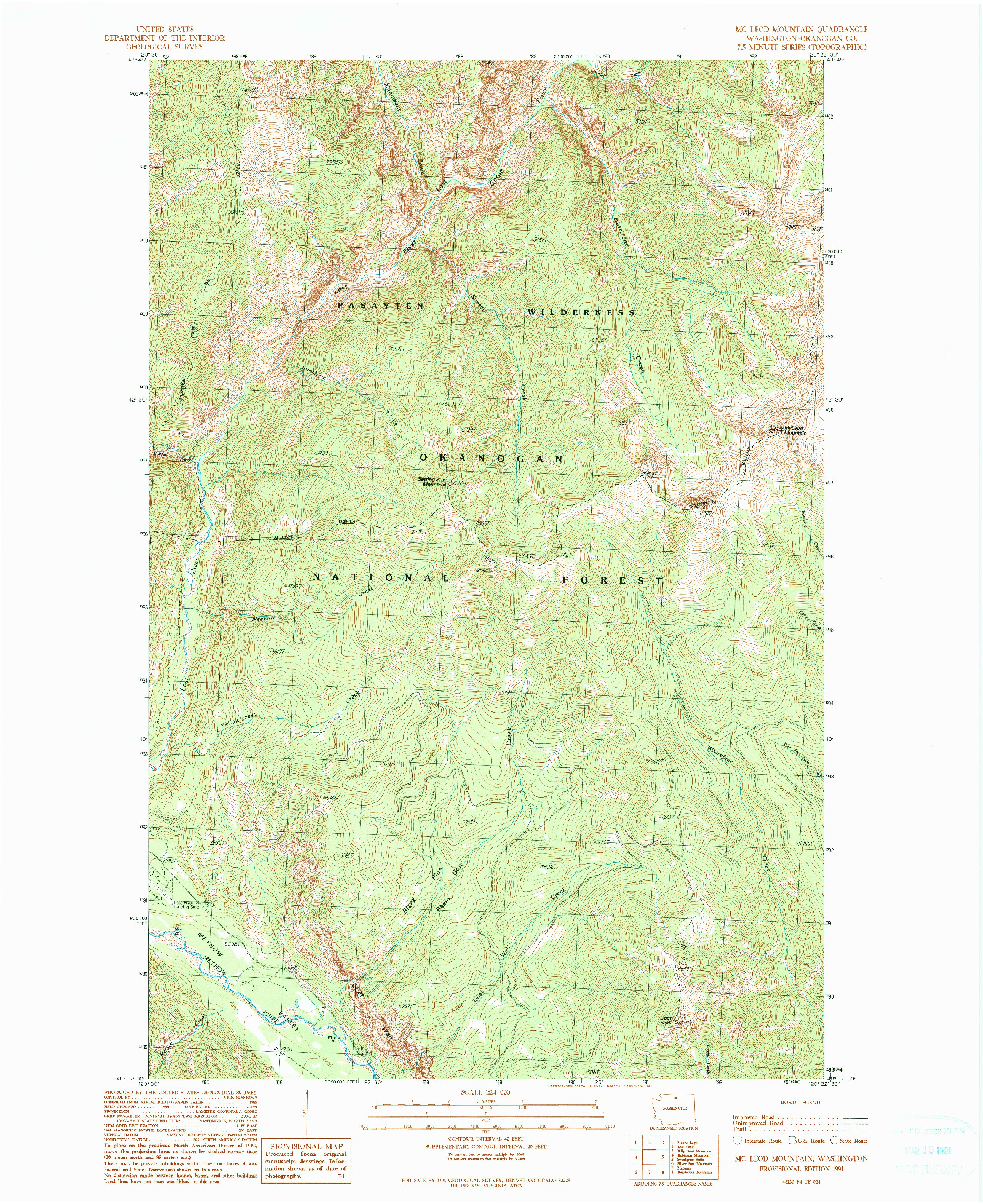 USGS 1:24000-SCALE QUADRANGLE FOR MC LEOD MOUNTAIN, WA 1991