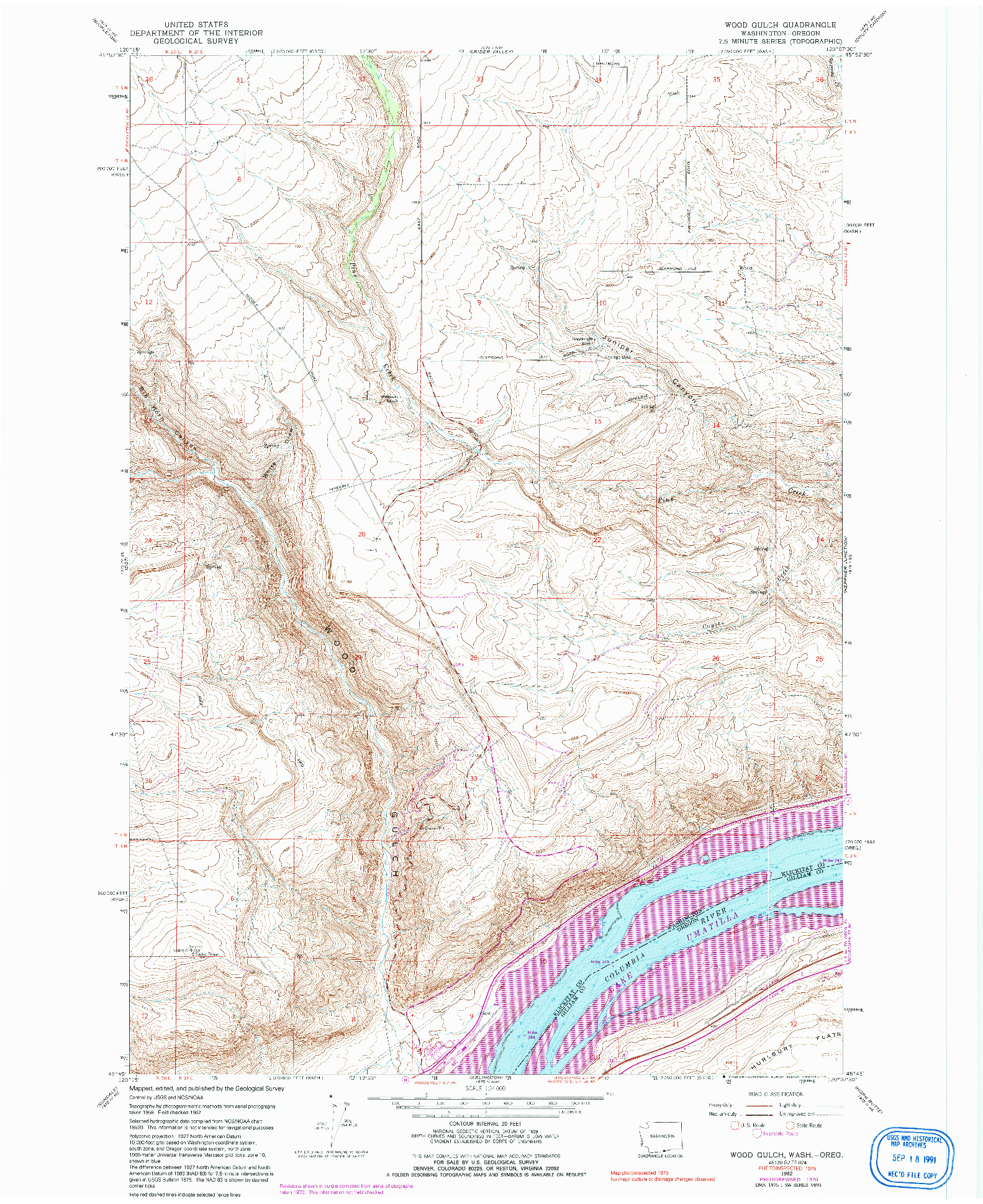 USGS 1:24000-SCALE QUADRANGLE FOR WOOD GULCH, WA 1962