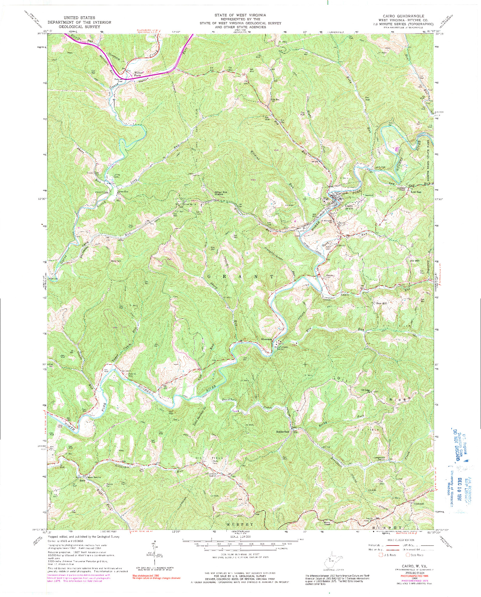 USGS 1:24000-SCALE QUADRANGLE FOR CAIRO, WV 1964