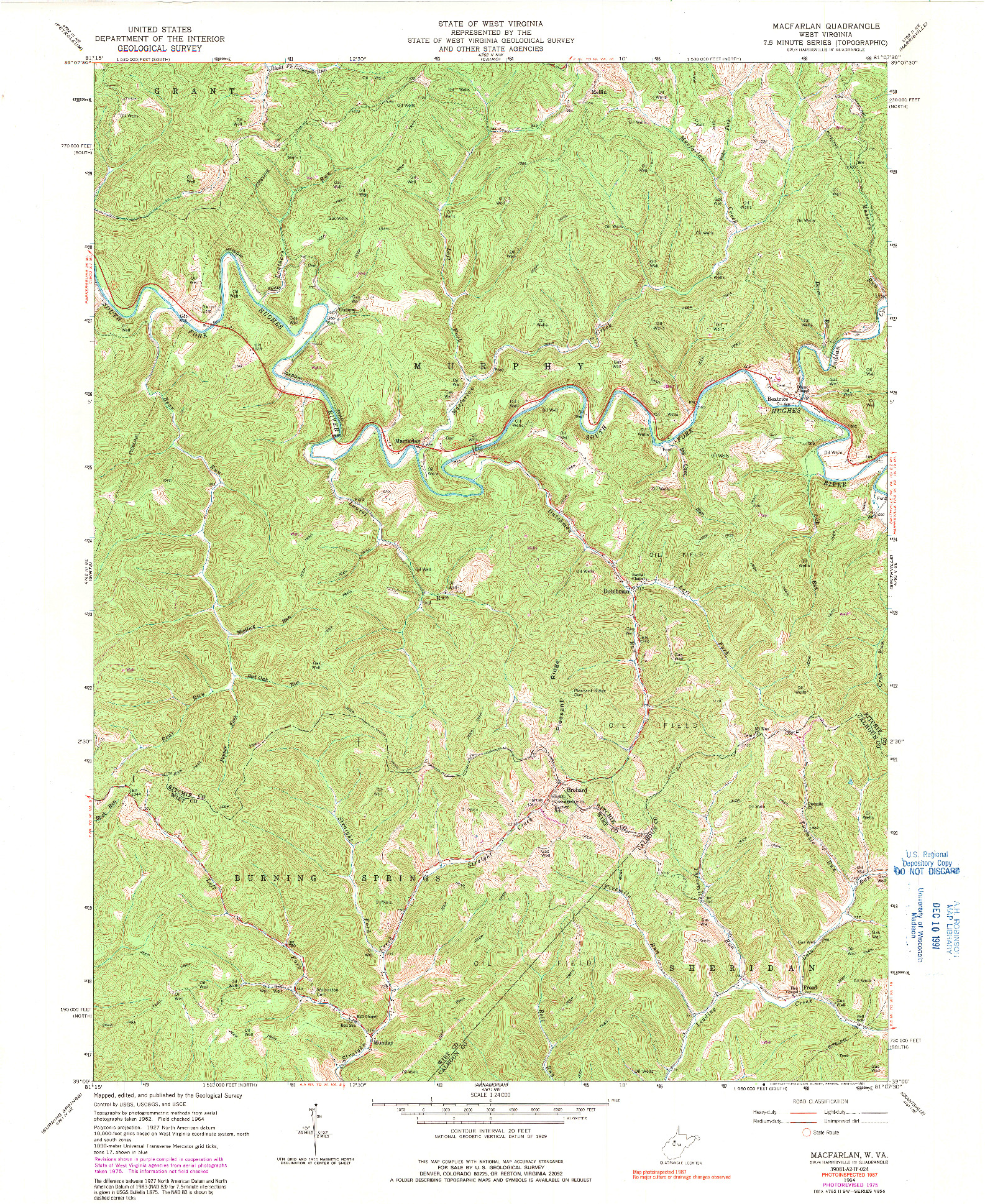 USGS 1:24000-SCALE QUADRANGLE FOR MACFARLAN, WV 1964