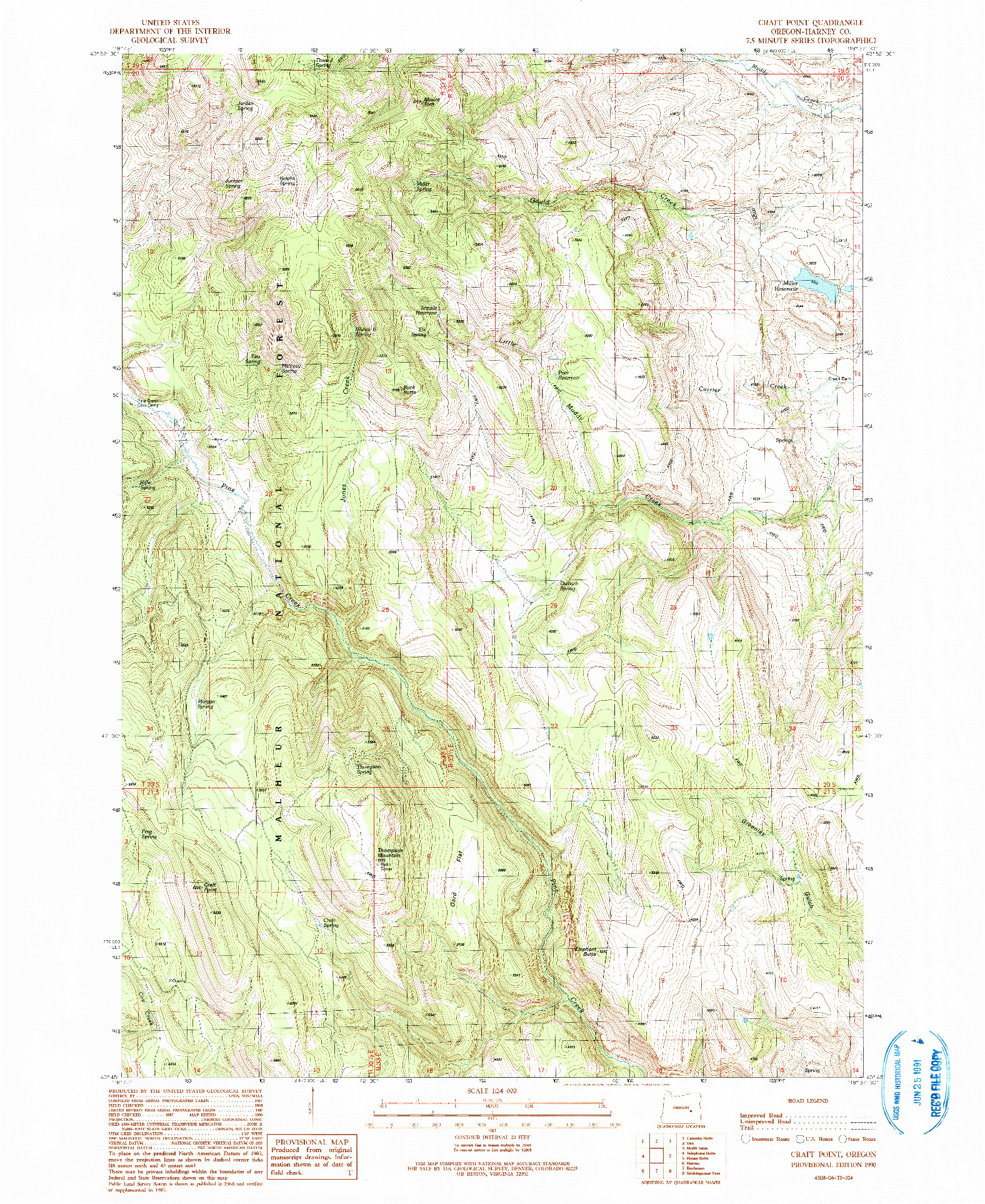 USGS 1:24000-SCALE QUADRANGLE FOR CRAFT POINT, OR 1990