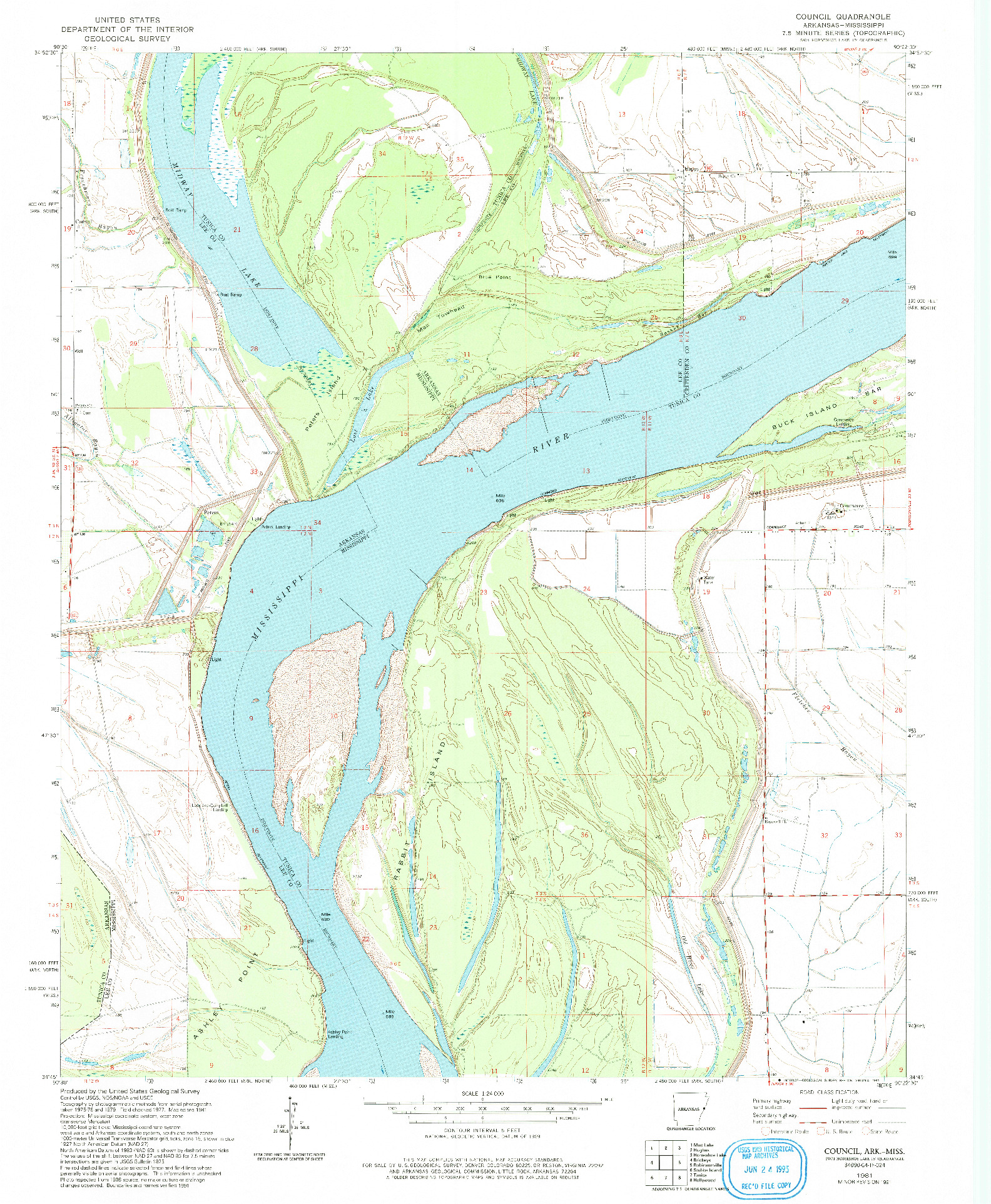 USGS 1:24000-SCALE QUADRANGLE FOR COUNCIL, AR 1981
