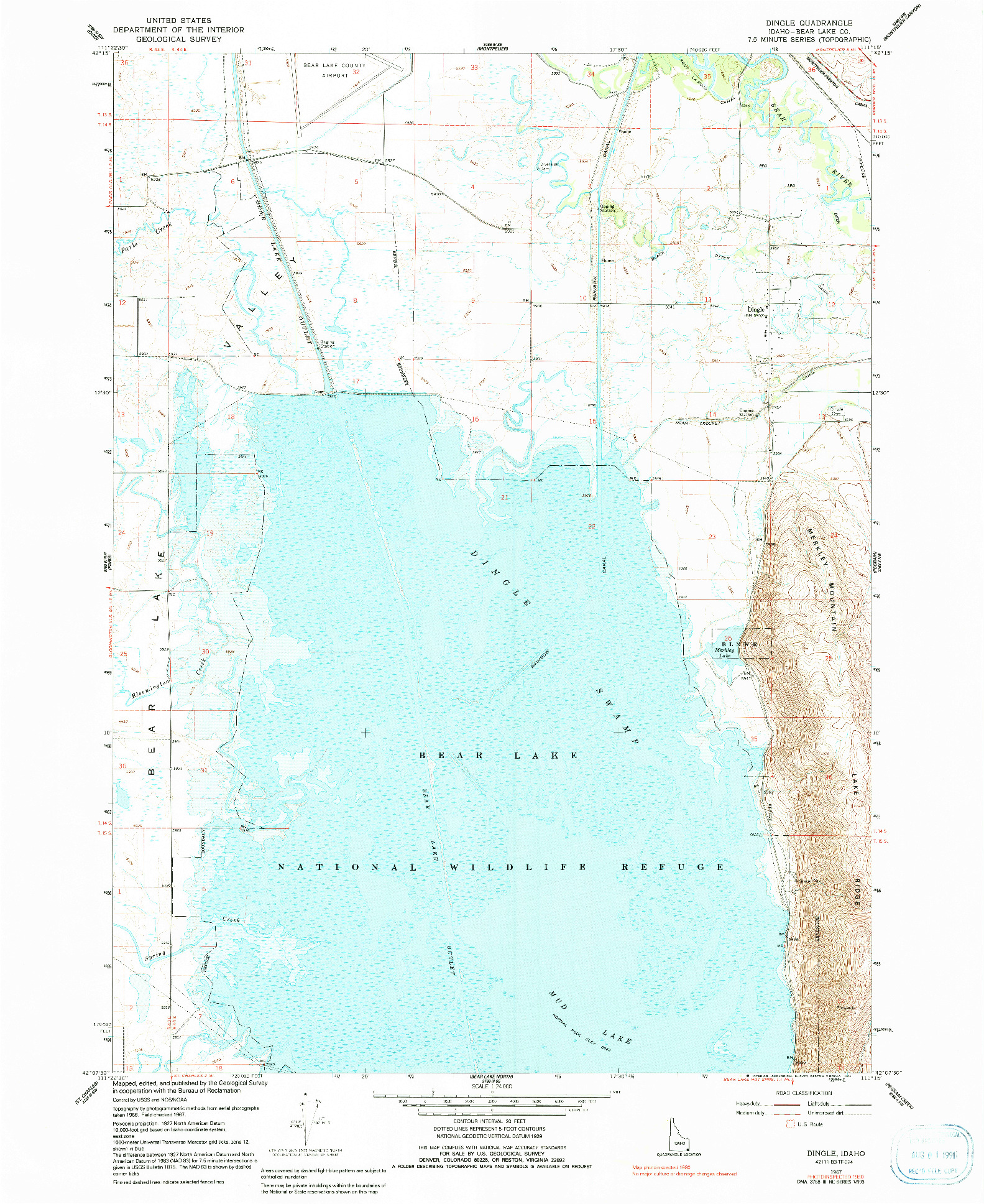 USGS 1:24000-SCALE QUADRANGLE FOR DINGLE, ID 1967