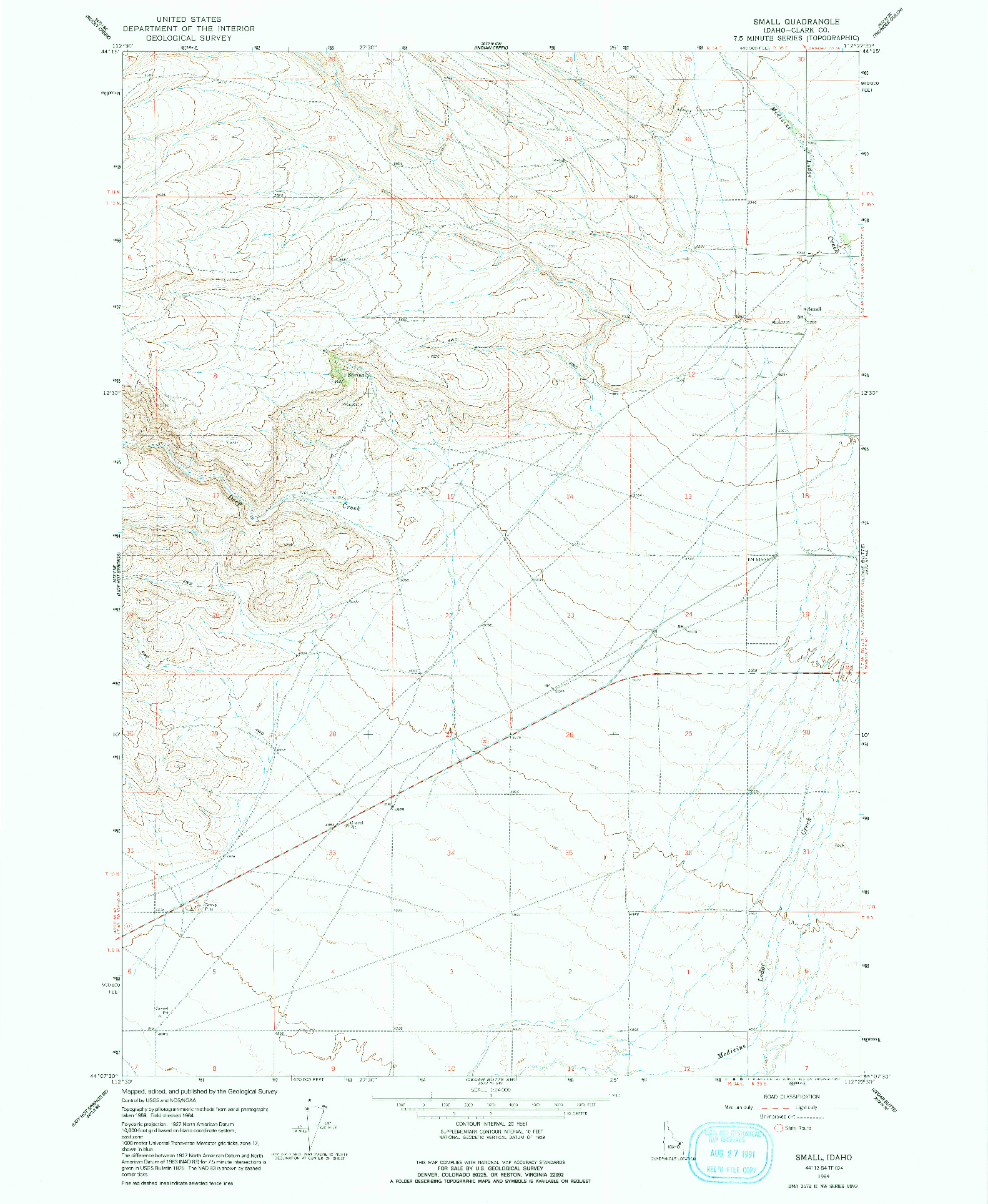 USGS 1:24000-SCALE QUADRANGLE FOR SMALL, ID 1964