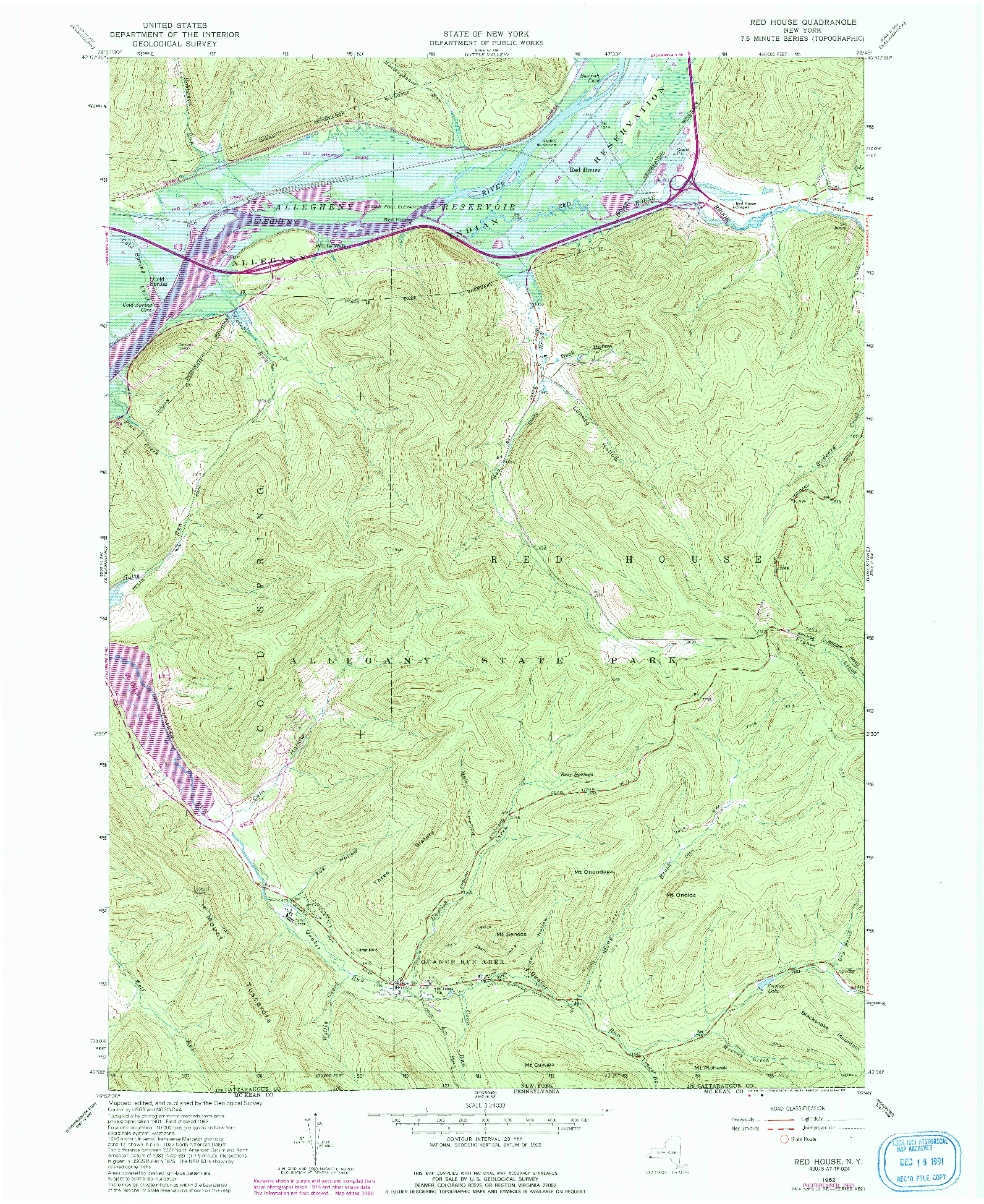 USGS 1:24000-SCALE QUADRANGLE FOR RED HOUSE, NY 1962