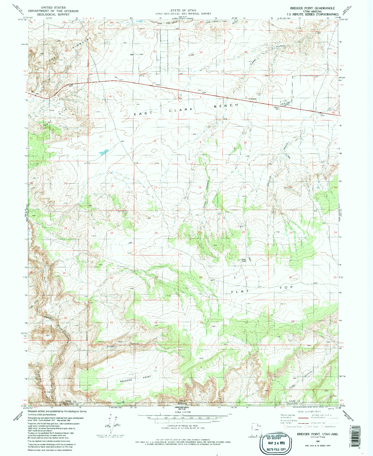 USGS 1:24000-SCALE QUADRANGLE FOR BRIDGER POINT, UT 1981