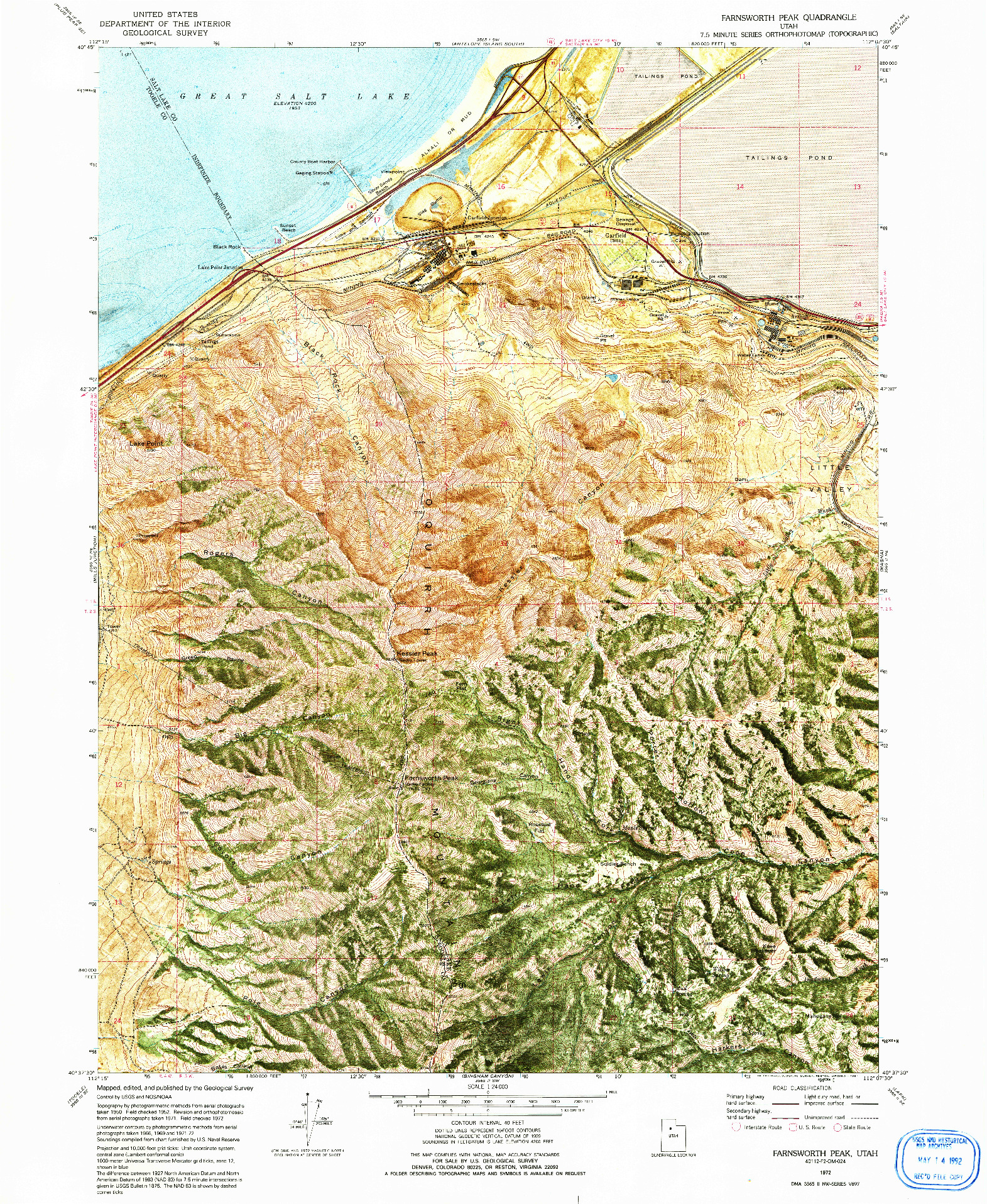 USGS 1:24000-SCALE QUADRANGLE FOR FARNSWORTH PEAK, UT 1972