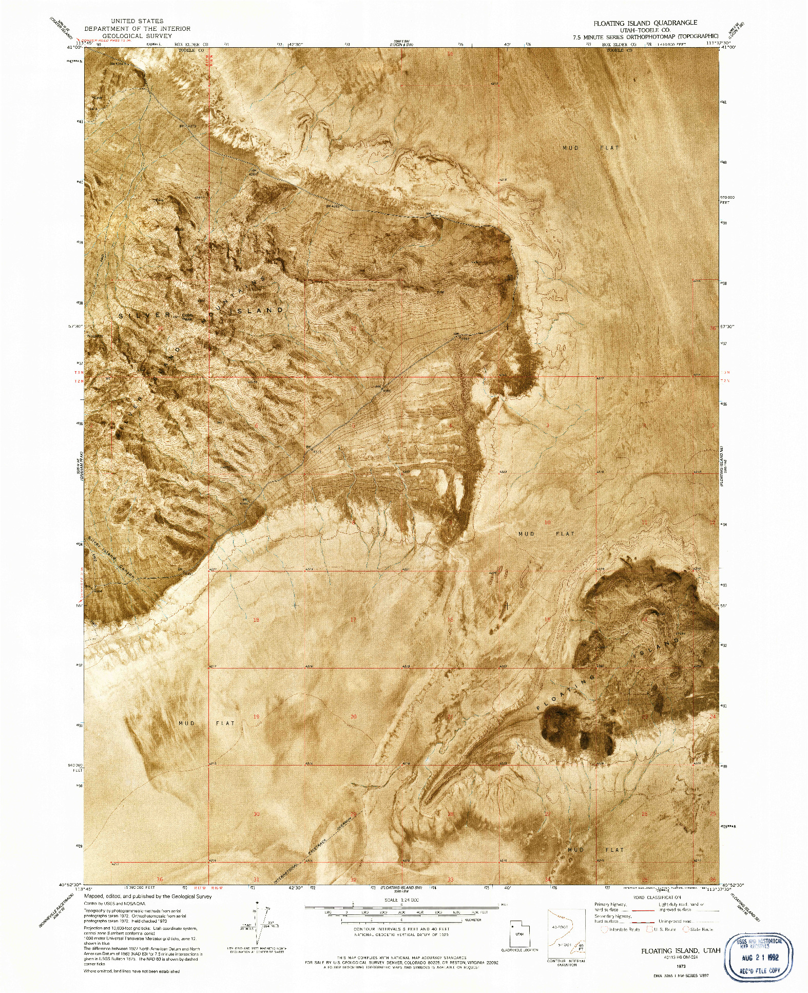 USGS 1:24000-SCALE QUADRANGLE FOR FLOATING ISLAND, UT 1973