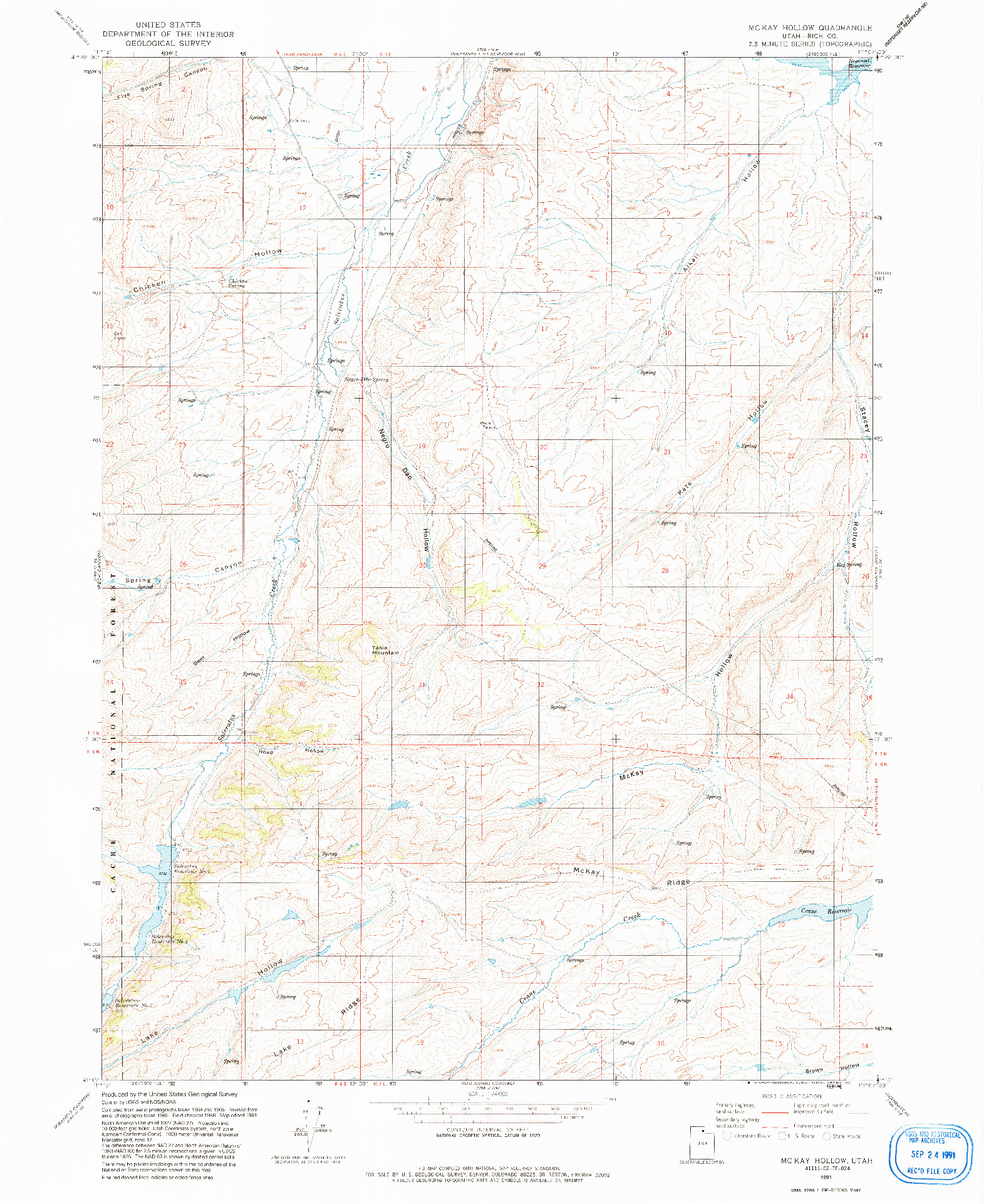 USGS 1:24000-SCALE QUADRANGLE FOR MC KAY HOLLOW, UT 1991