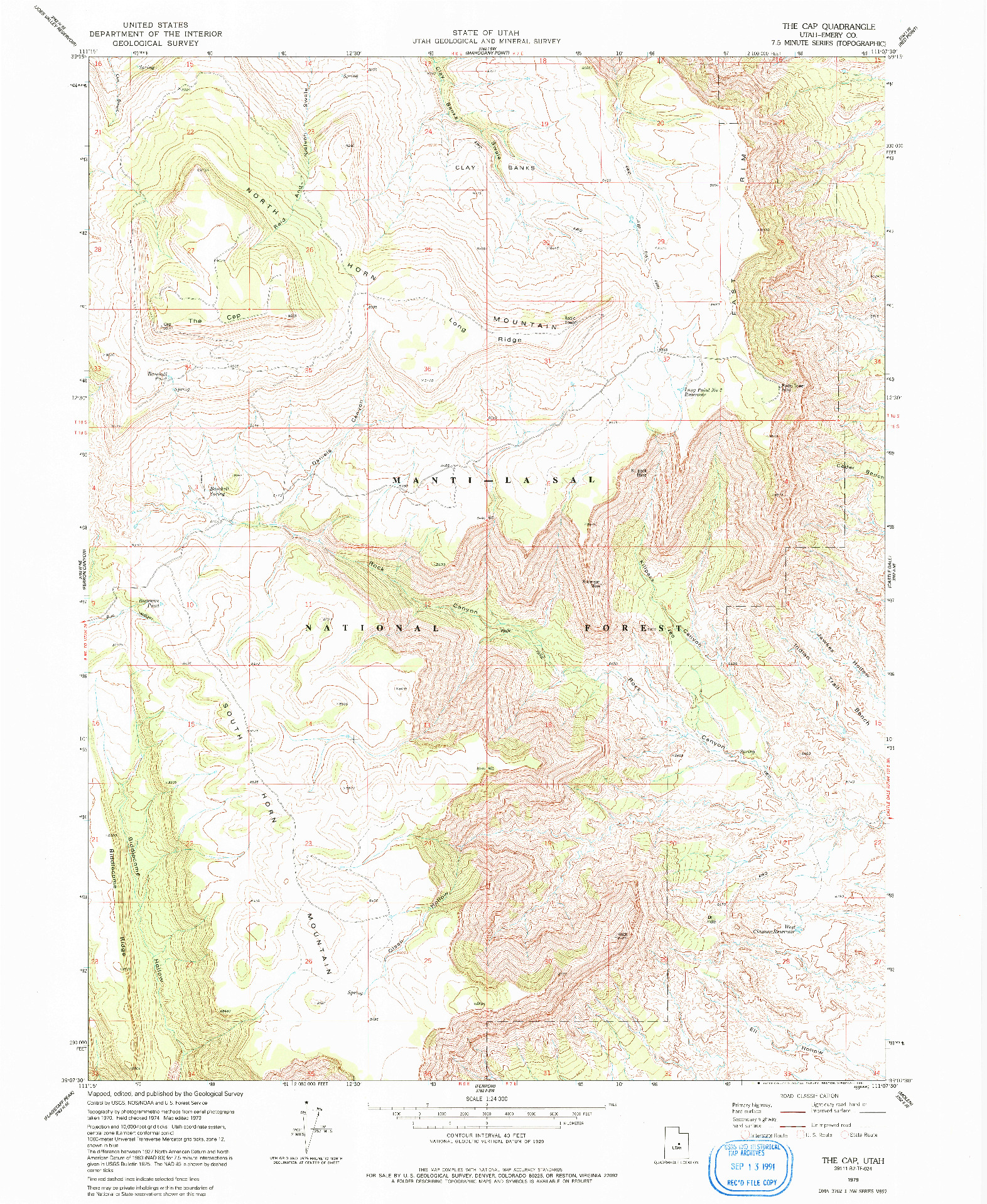 USGS 1:24000-SCALE QUADRANGLE FOR THE CAP, UT 1979