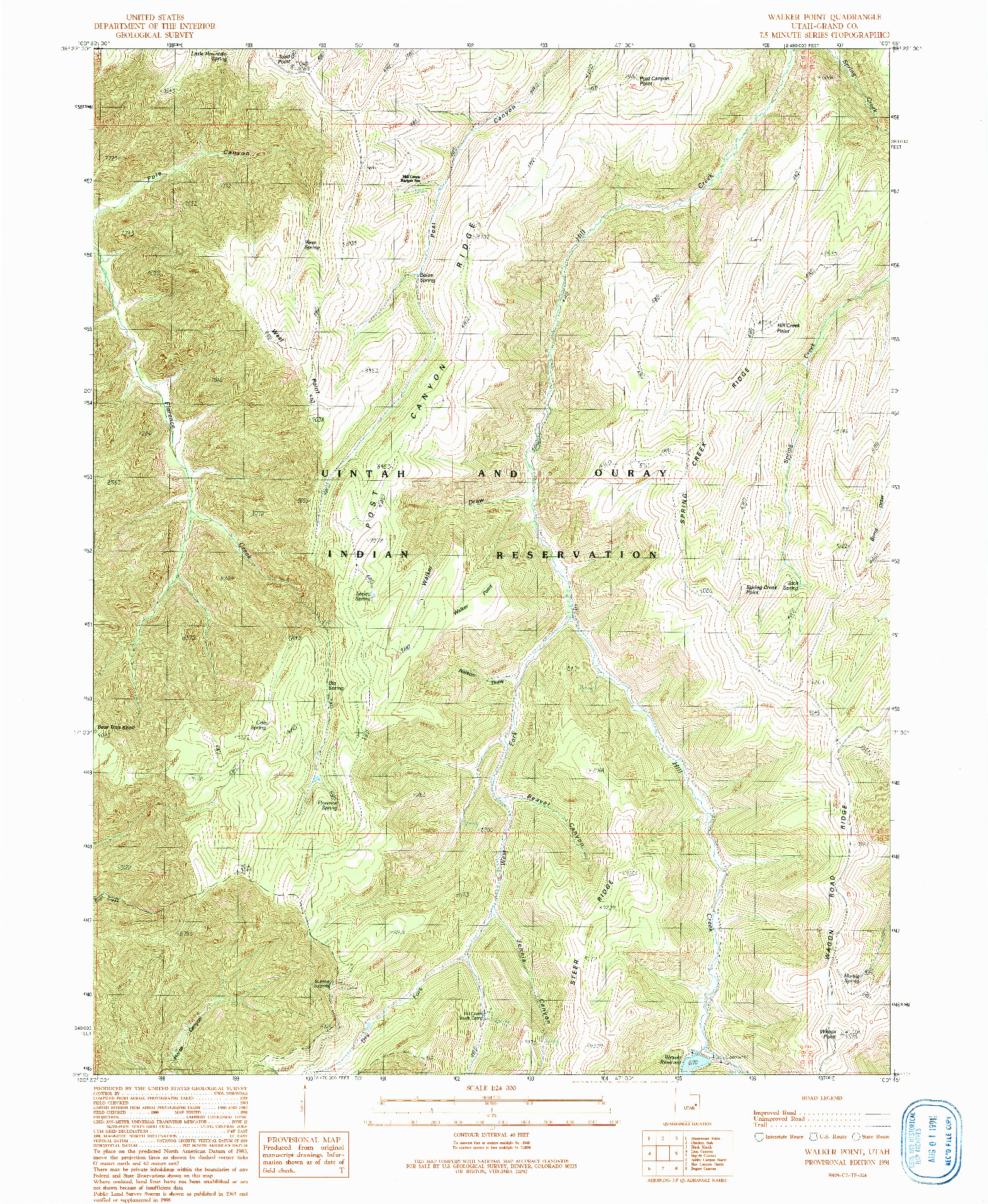USGS 1:24000-SCALE QUADRANGLE FOR WALKER POINT, UT 1991