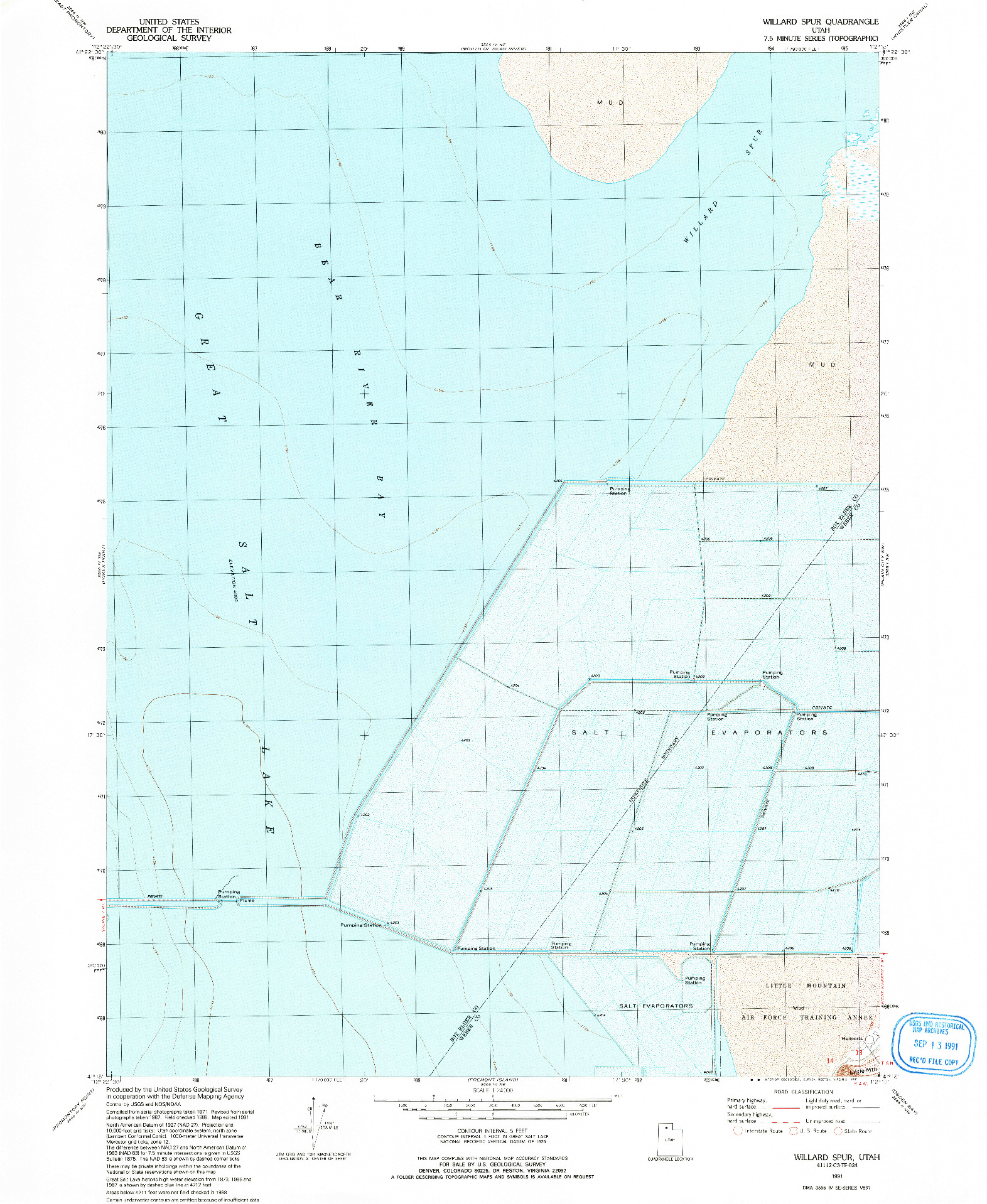 USGS 1:24000-SCALE QUADRANGLE FOR WILLARD SPUR, UT 1991