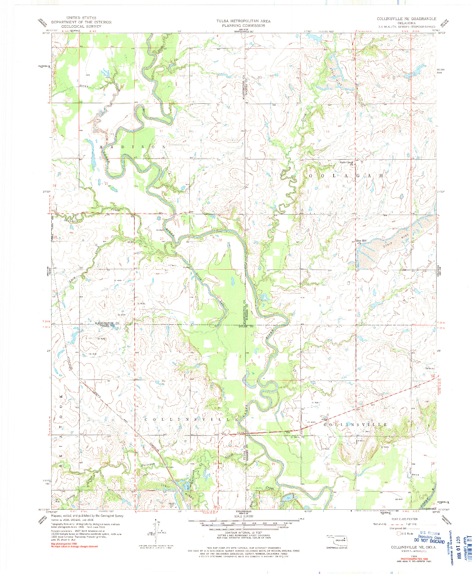 USGS 1:24000-SCALE QUADRANGLE FOR COLLINSVILLE NE, OK 1959