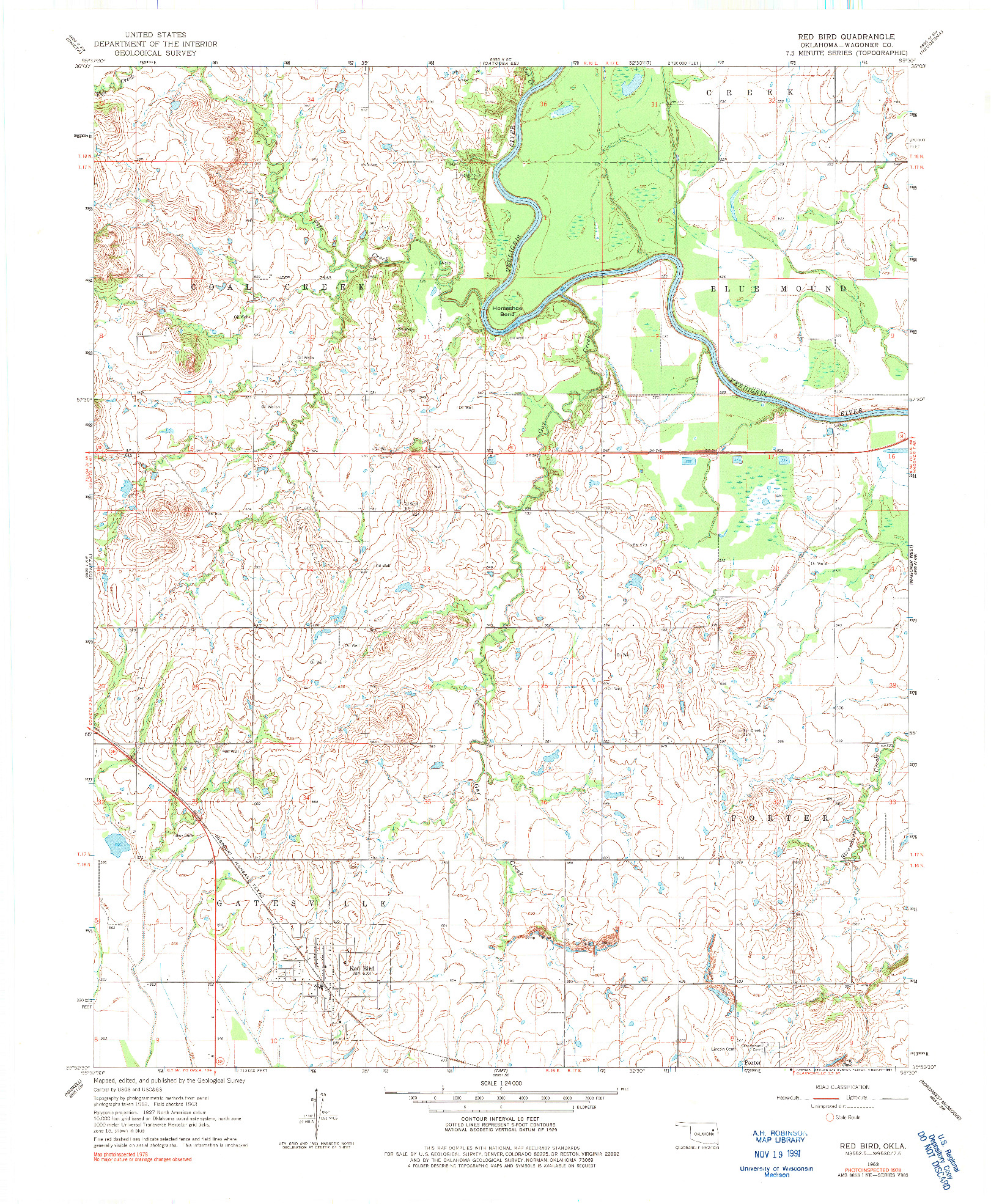 USGS 1:24000-SCALE QUADRANGLE FOR RED BIRD, OK 1963