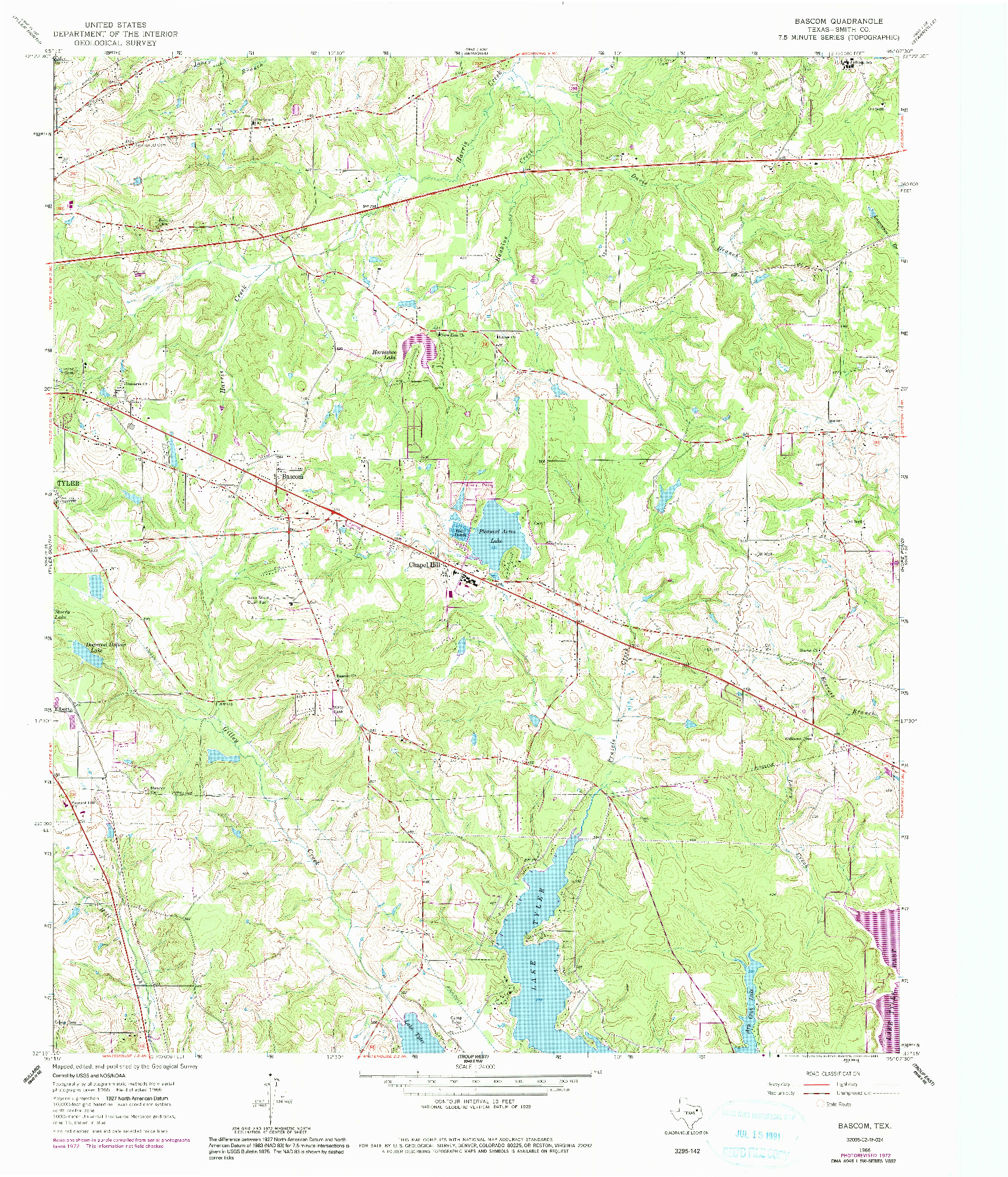 USGS 1:24000-SCALE QUADRANGLE FOR BASCOM, TX 1966