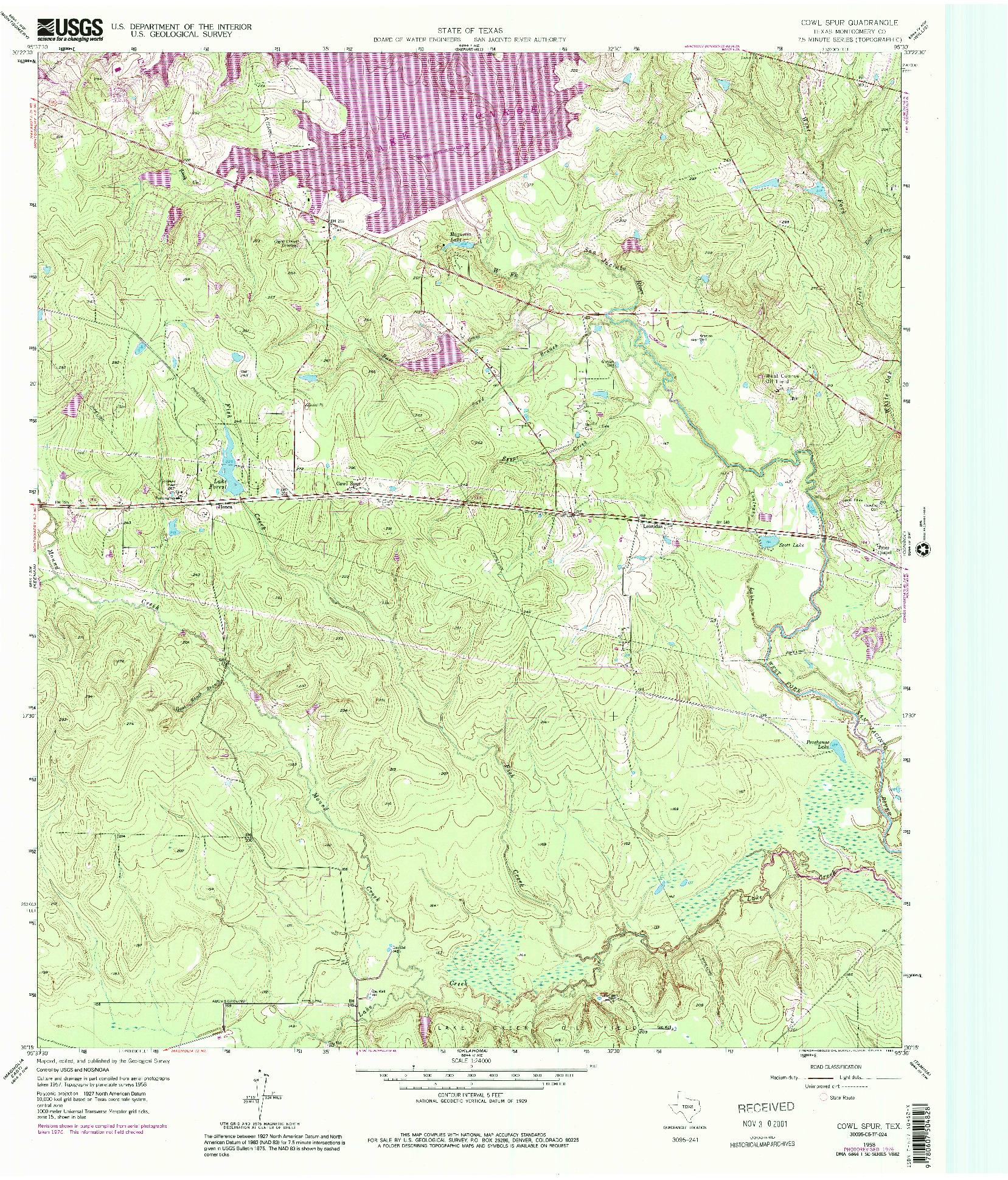 USGS 1:24000-SCALE QUADRANGLE FOR COWL SPUR, TX 1958